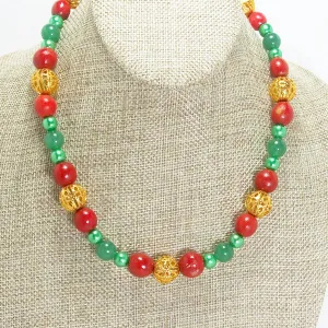 Daeja Christmas Single Strand Beaded Necklace