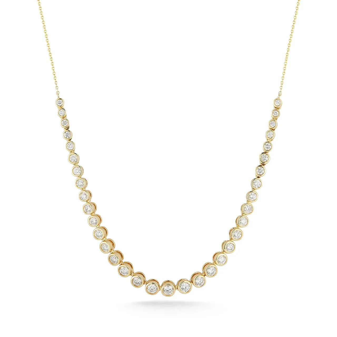 Dana Rebecca Designs Lulu Jack Graduating Bezel Diamond Tennis Necklace - Yellow Gold