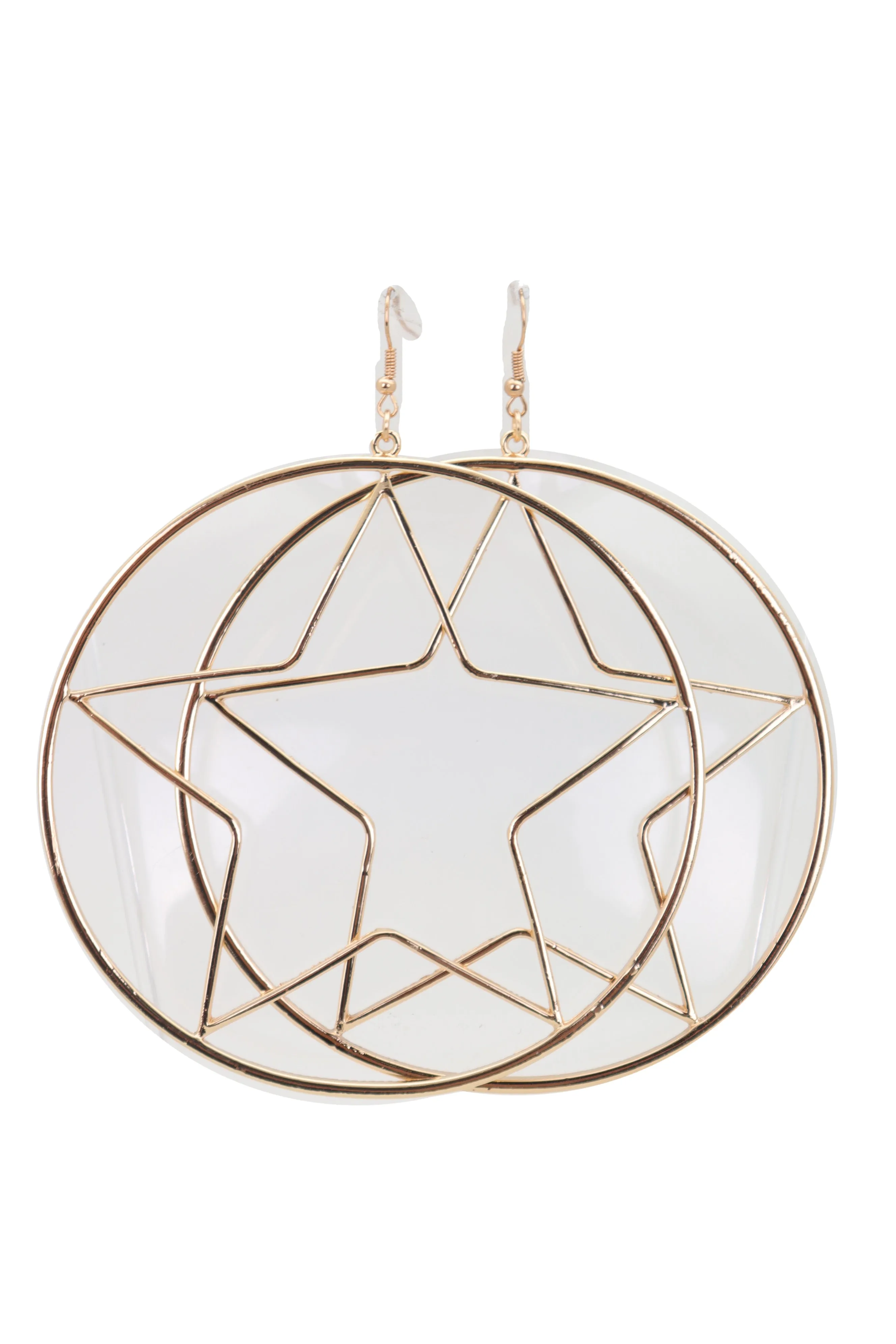 Earring Set Big Gold Metal Hoop Texas Lone Star Bling Fashion Hot Jewelry
