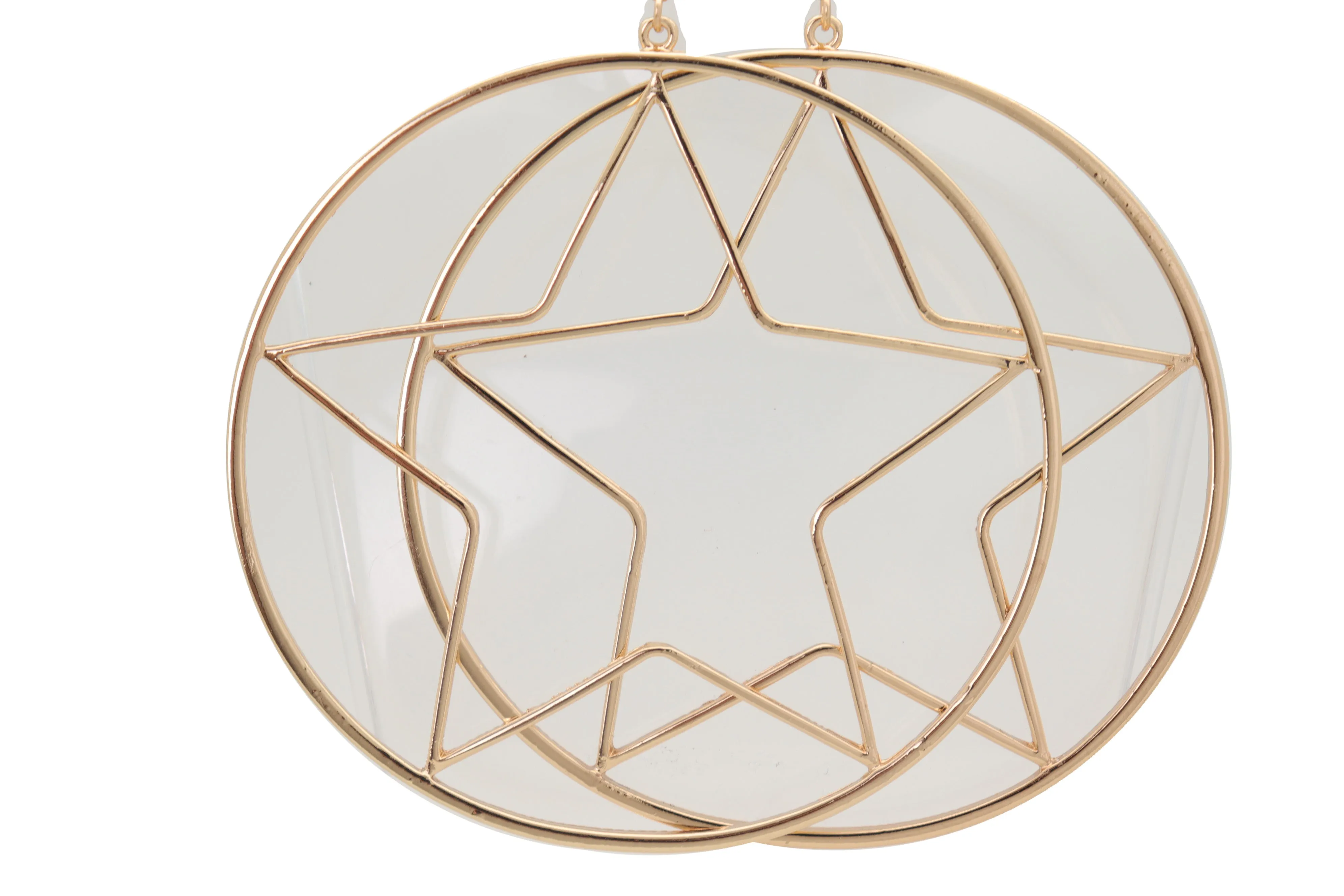 Earring Set Big Gold Metal Hoop Texas Lone Star Bling Fashion Hot Jewelry