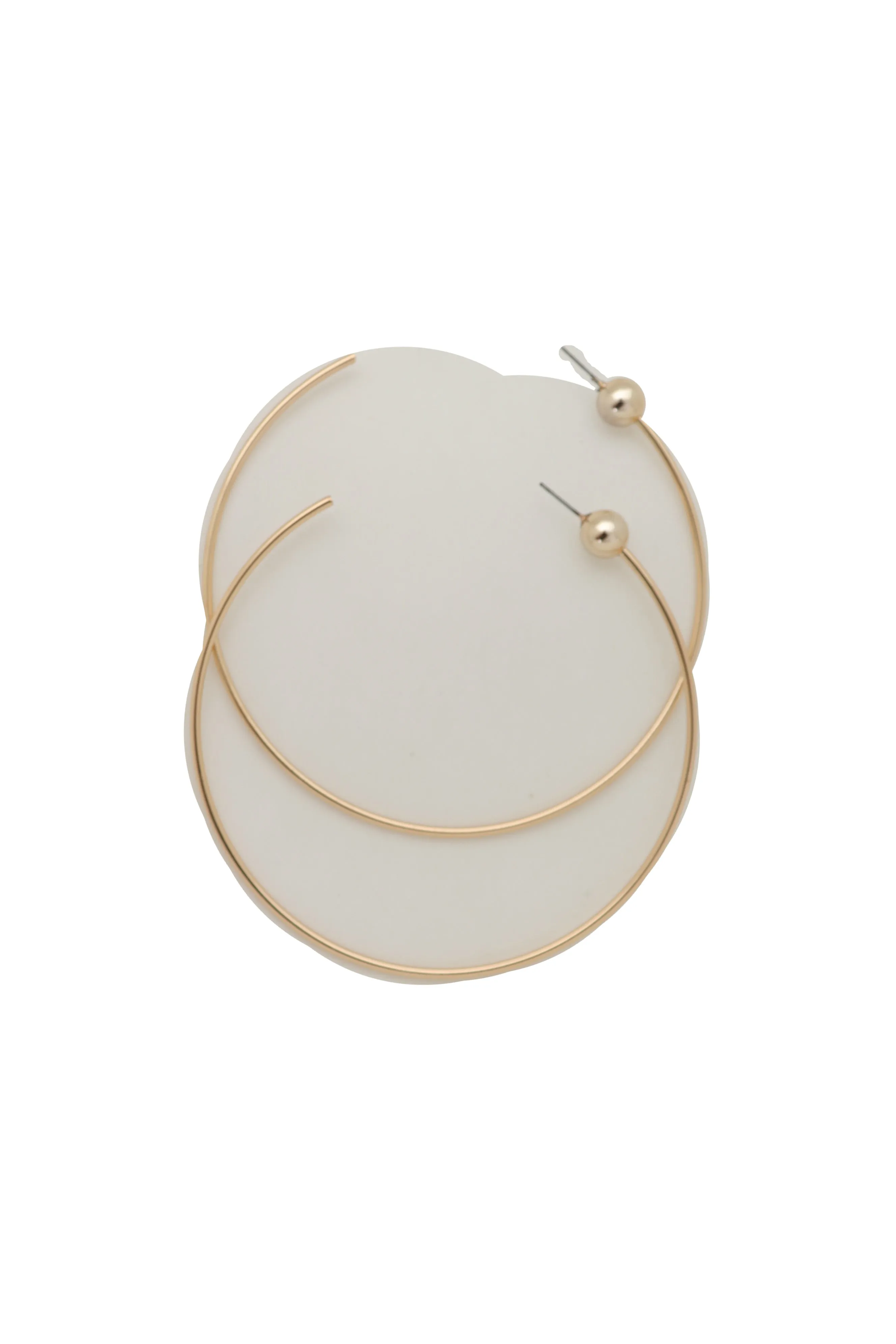 Earrings Set Gold Metal Large Size Open Hoop Style Sexy