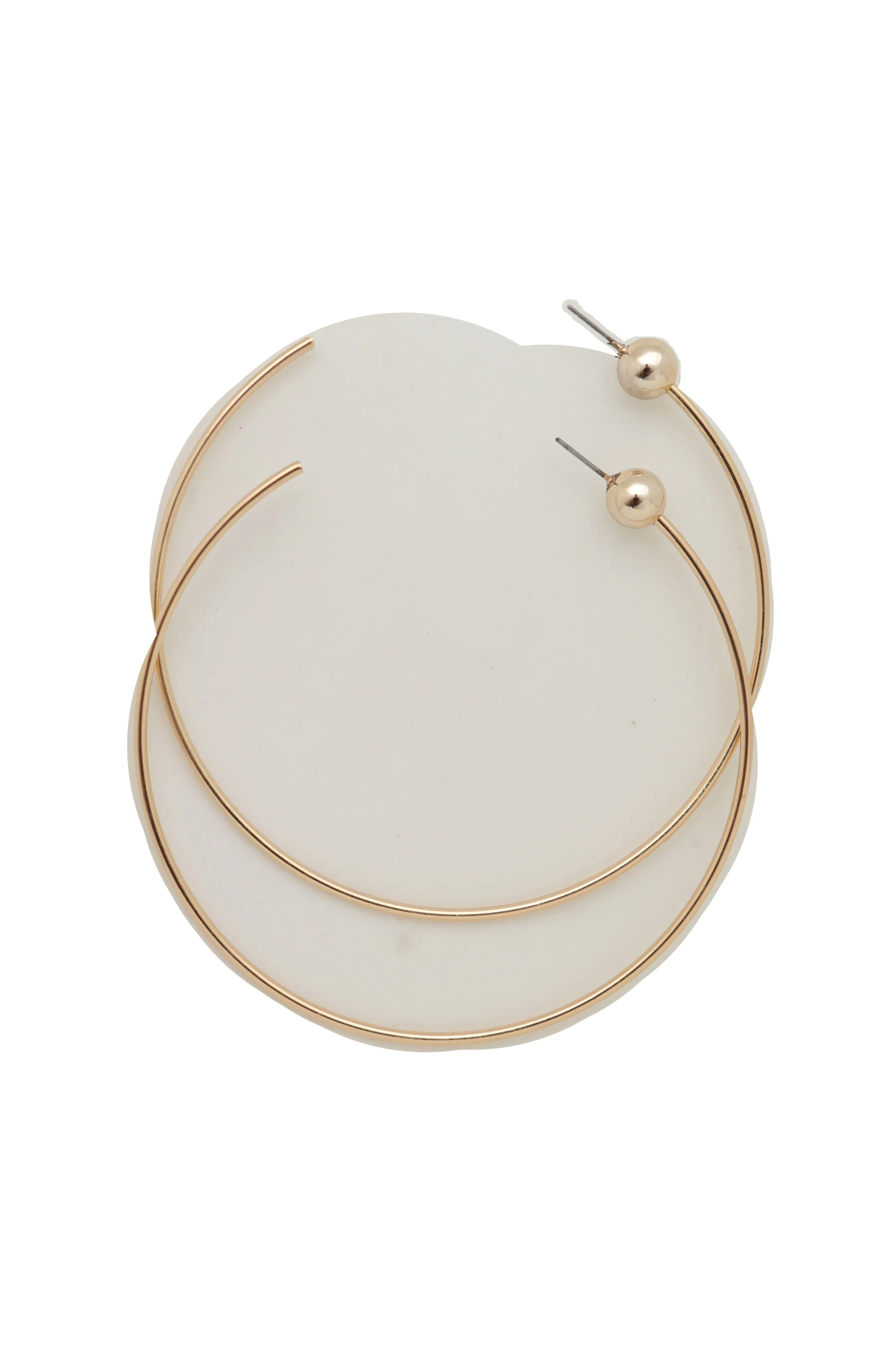 Earrings Set Gold Metal Large Size Open Hoop Style Sexy