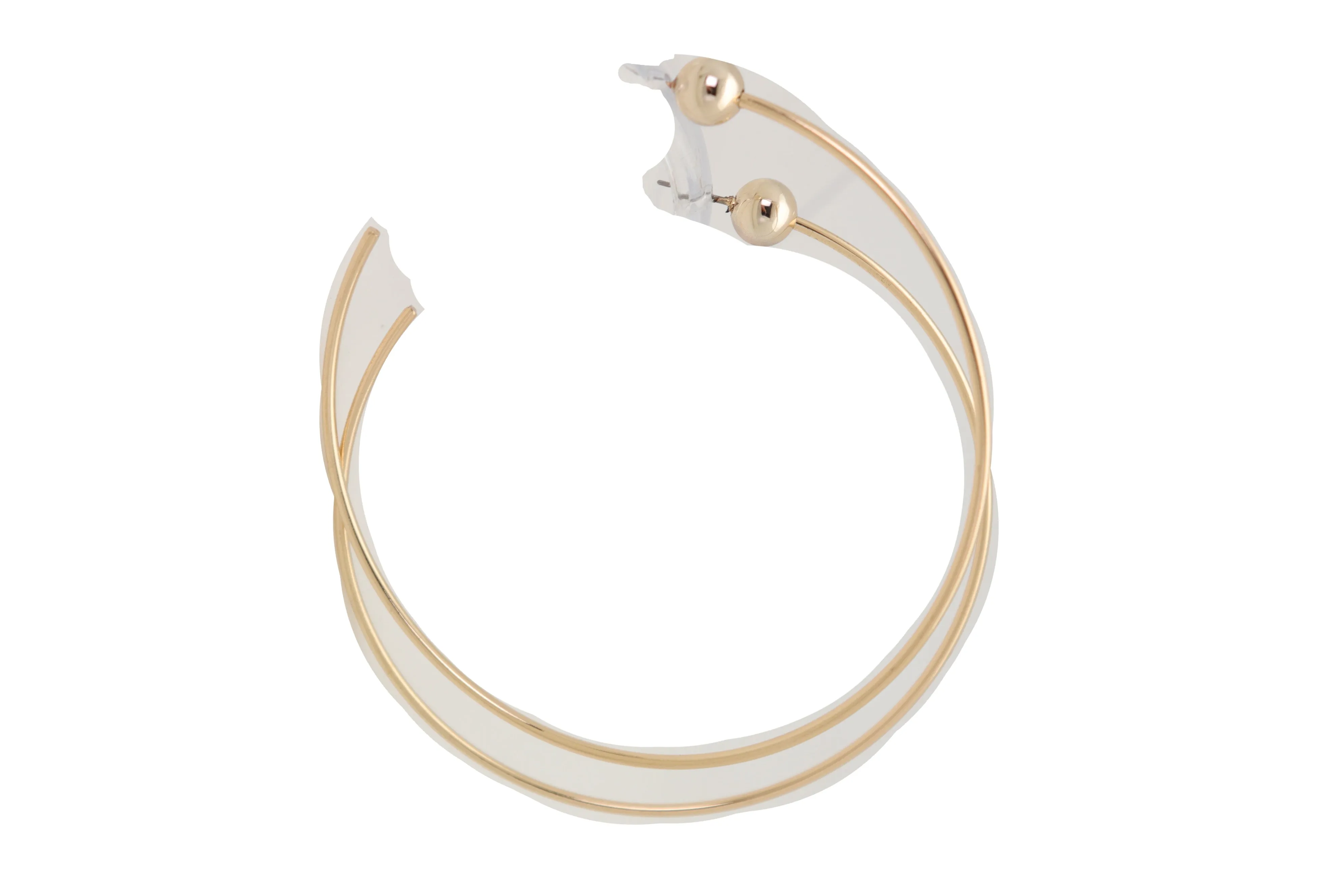Earrings Set Gold Metal Large Size Open Hoop Style Sexy