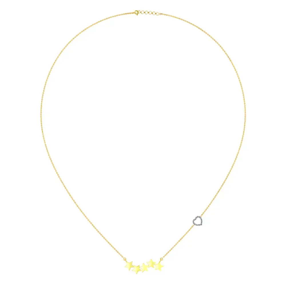 Elegant Gold Pendant With The Design Of 5 Stars