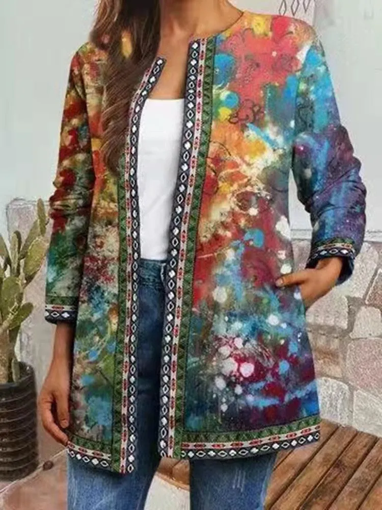 Elsie - Retro Style Printed Cardigan