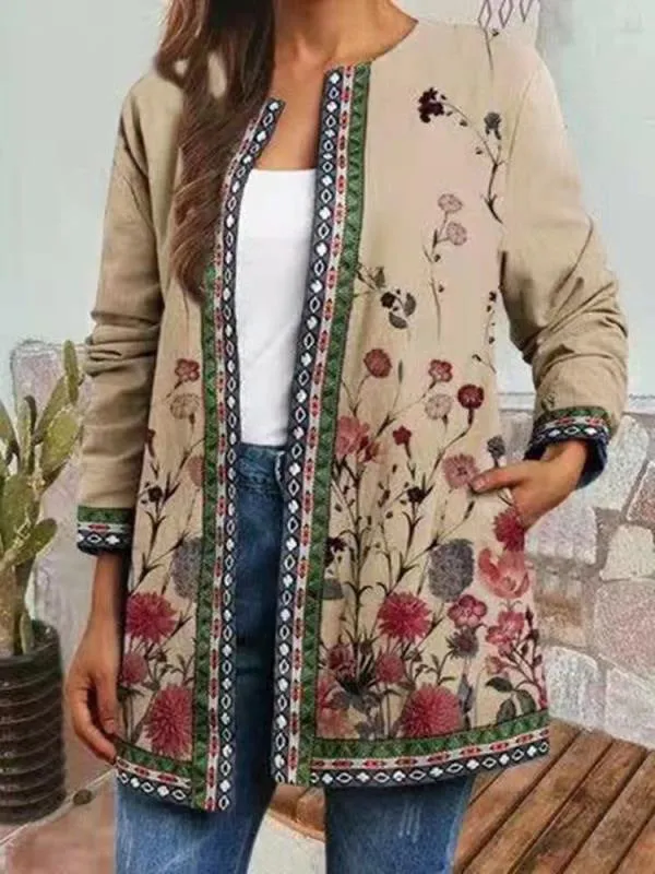 Elsie - Retro Style Printed Cardigan