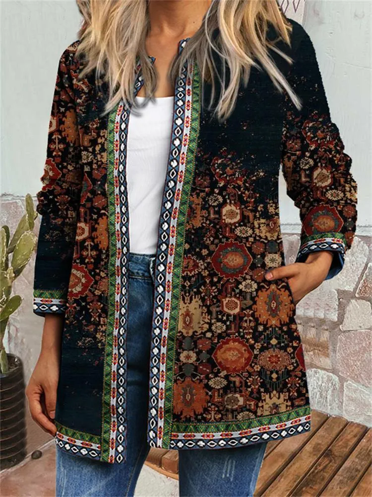 Elsie - Retro Style Printed Cardigan