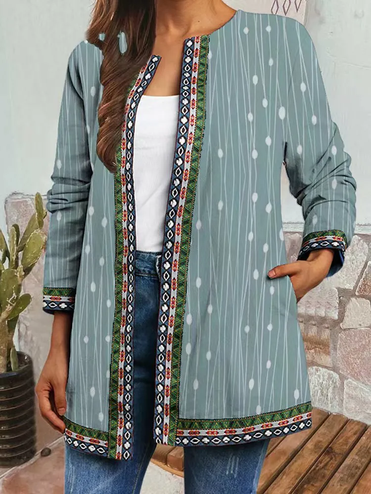 Elsie - Retro Style Printed Cardigan