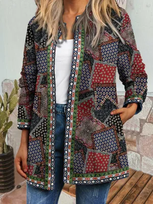 Emily - Retro Style Printed Cardigan