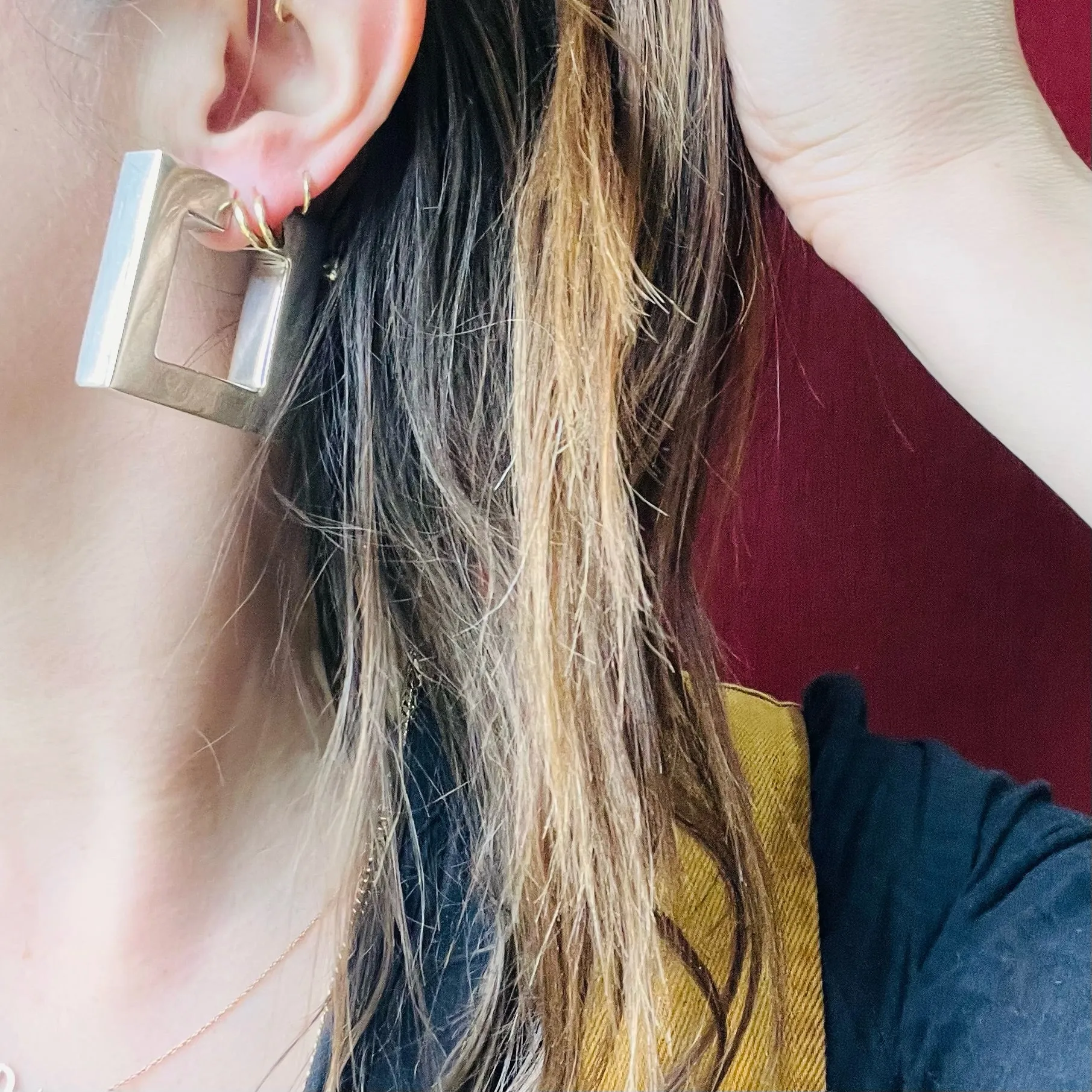 Epic Sterling Square Hoop Earrings by Tane