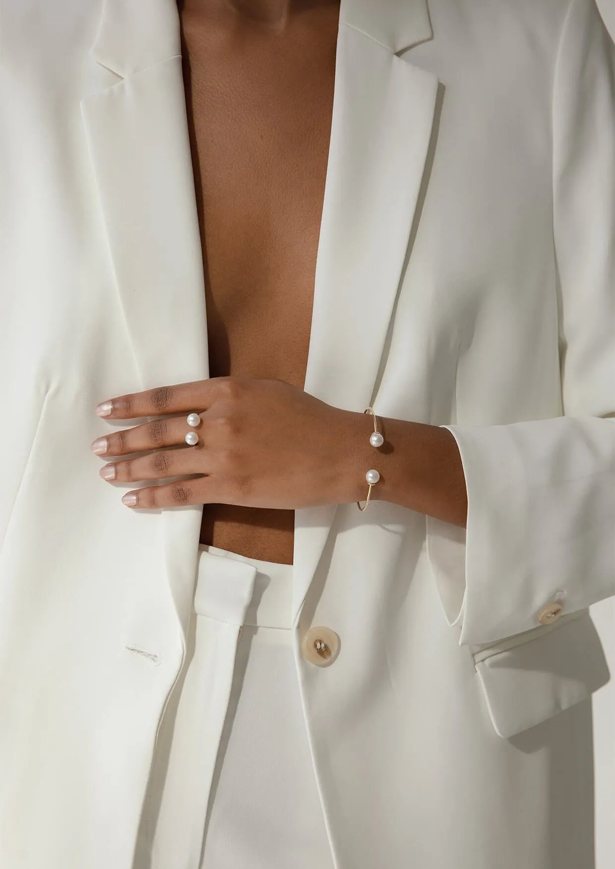 Filo Di Luna Pearl Gold Ring