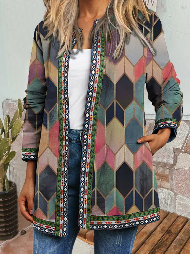 Florence - Retro Style Printed Cardigan