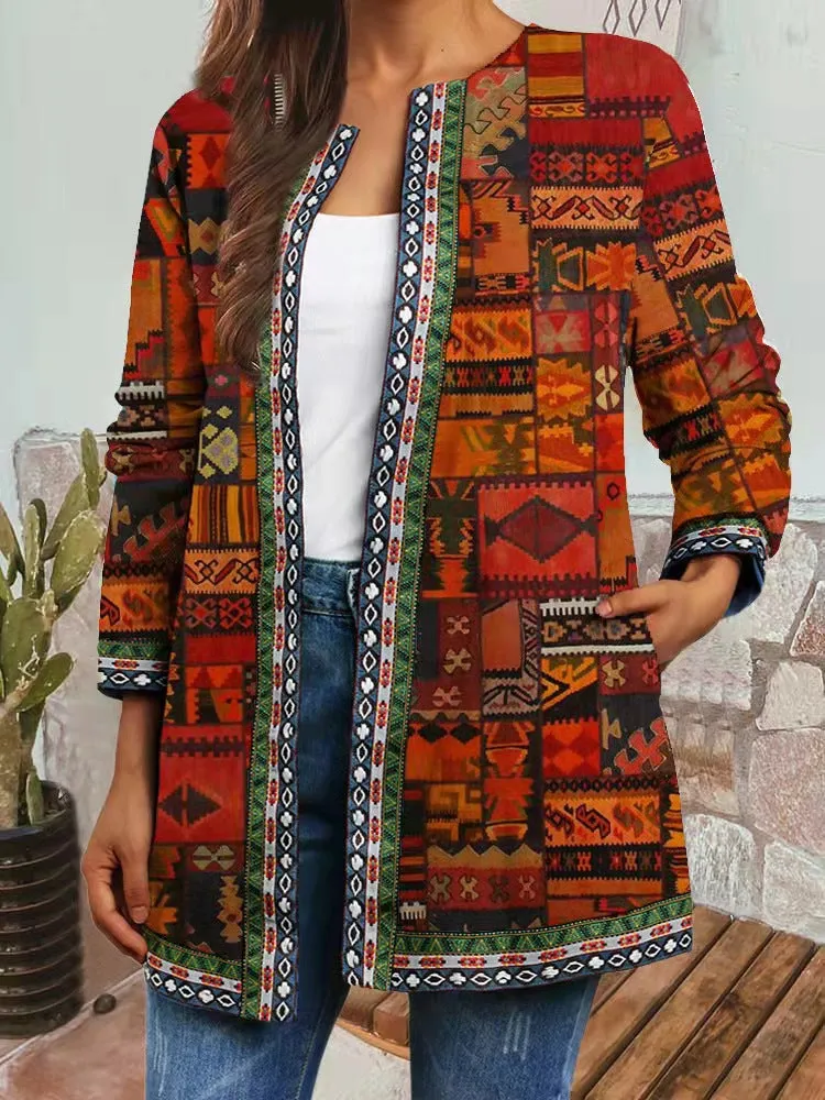 Florence - Retro Style Printed Cardigan