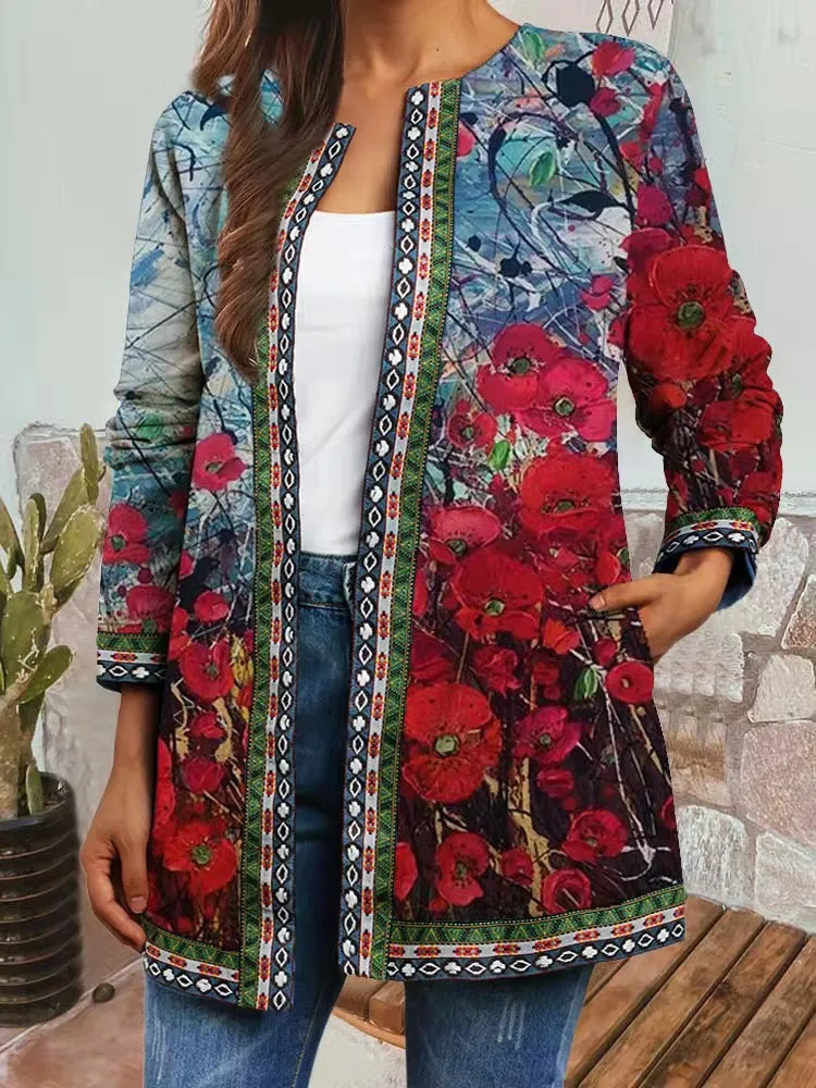 Florence - Retro Style Printed Cardigan