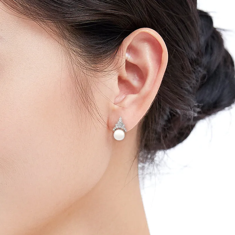 Flower Freshwater Pearl Earrings