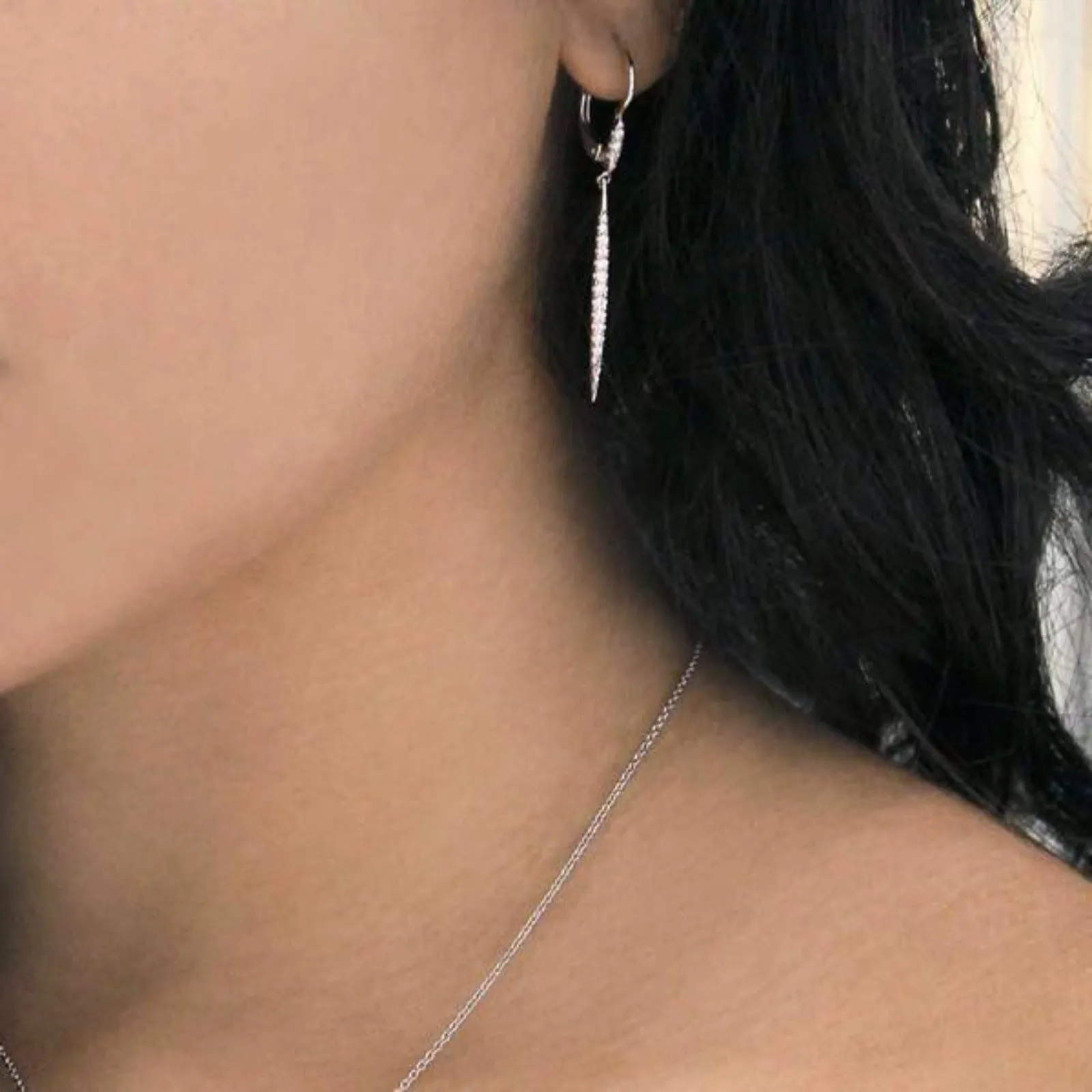 Gabriel & Co. Diamond Dangle Long "Slice" Earrings