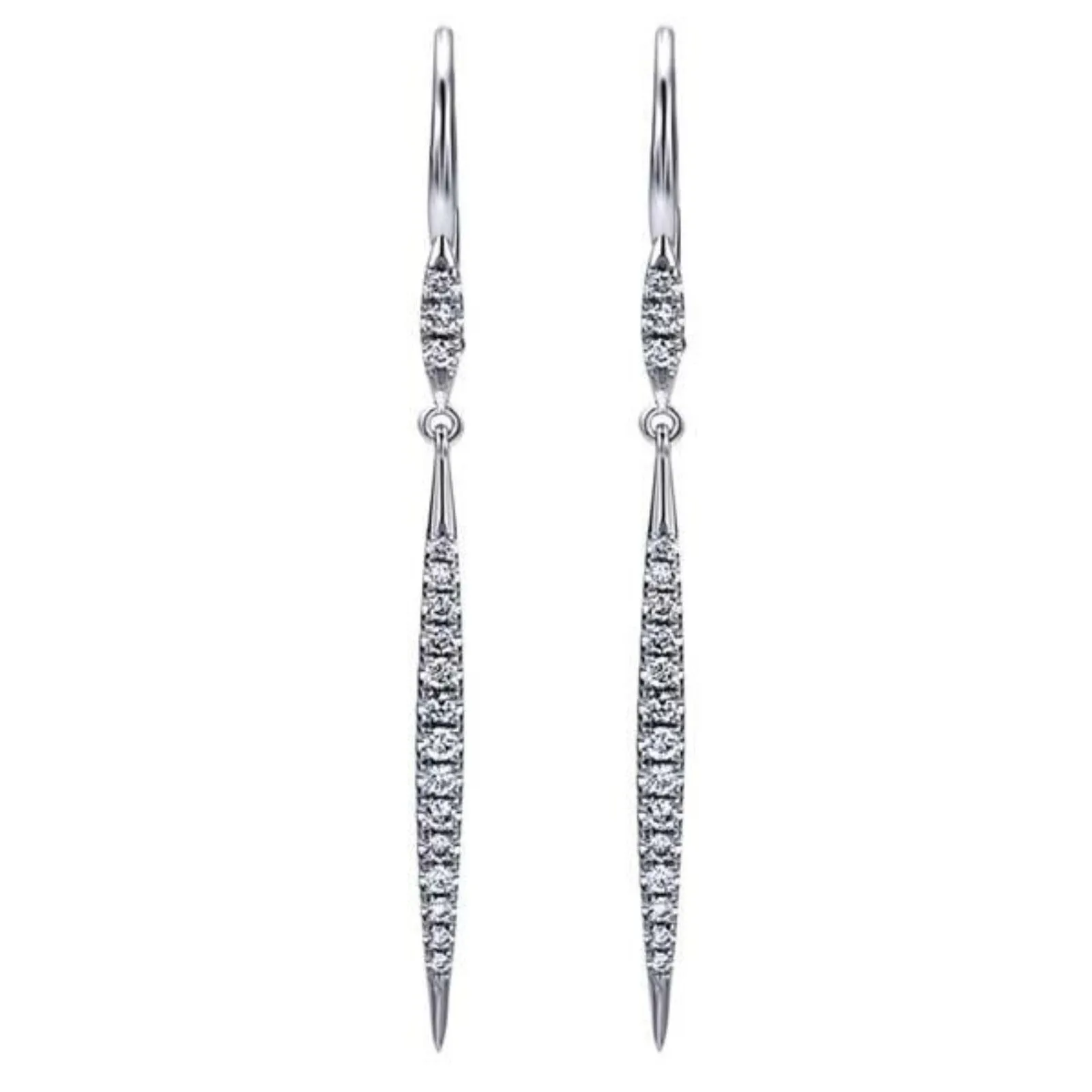 Gabriel & Co. Diamond Dangle Long "Slice" Earrings