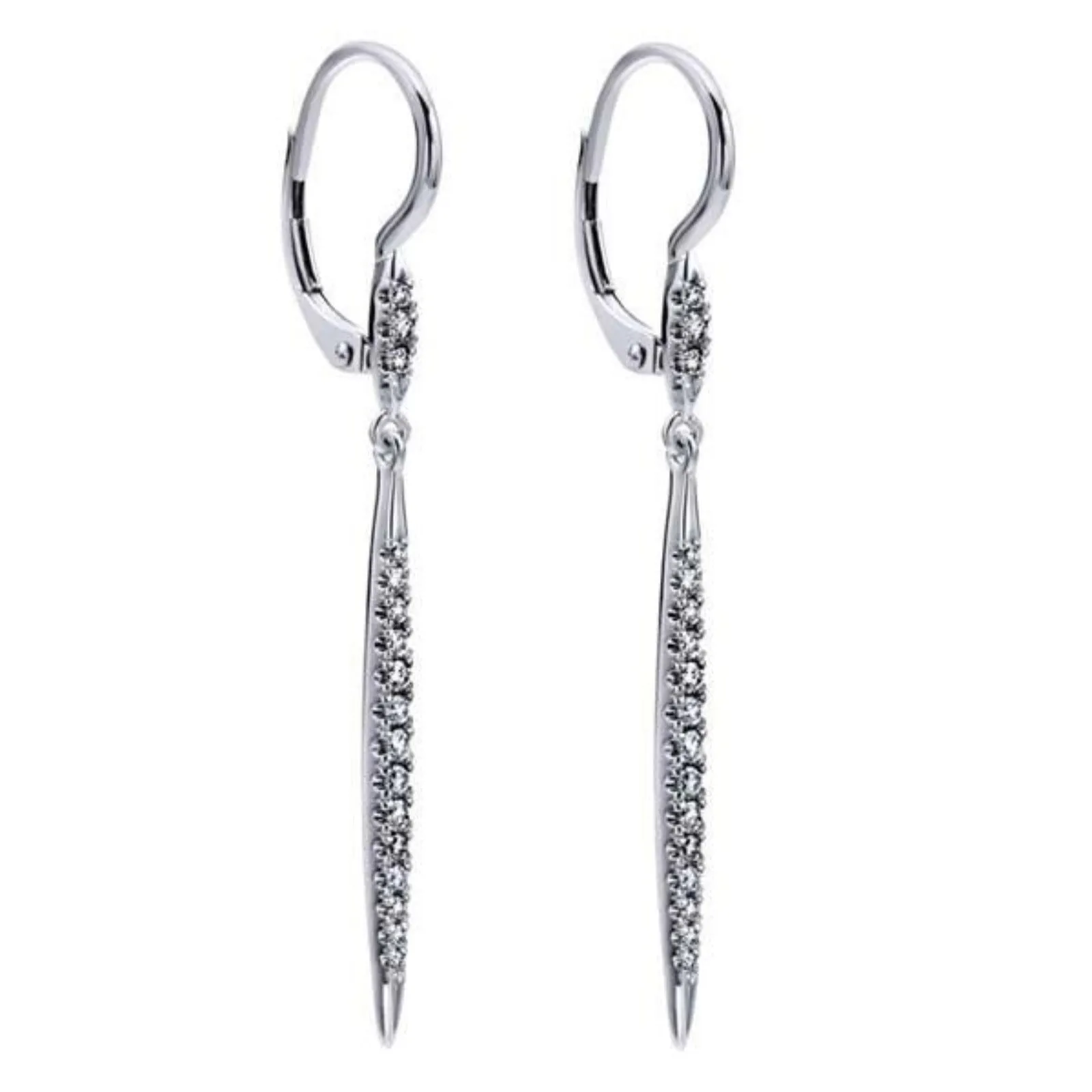 Gabriel & Co. Diamond Dangle Long "Slice" Earrings