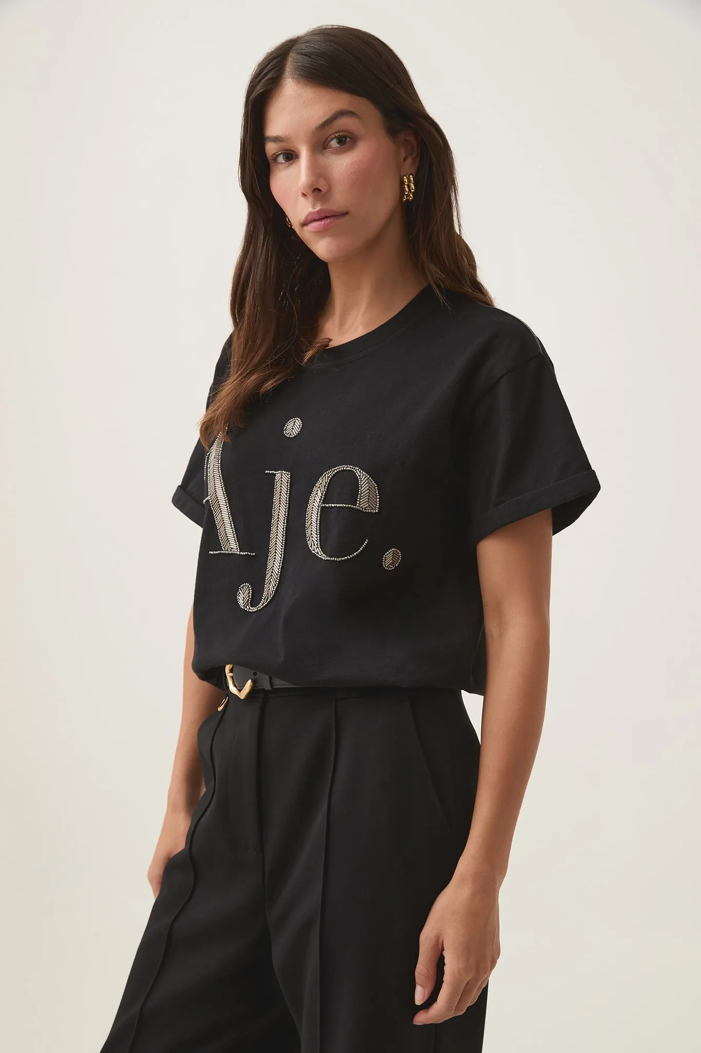 Glint Embellished Logo Tee