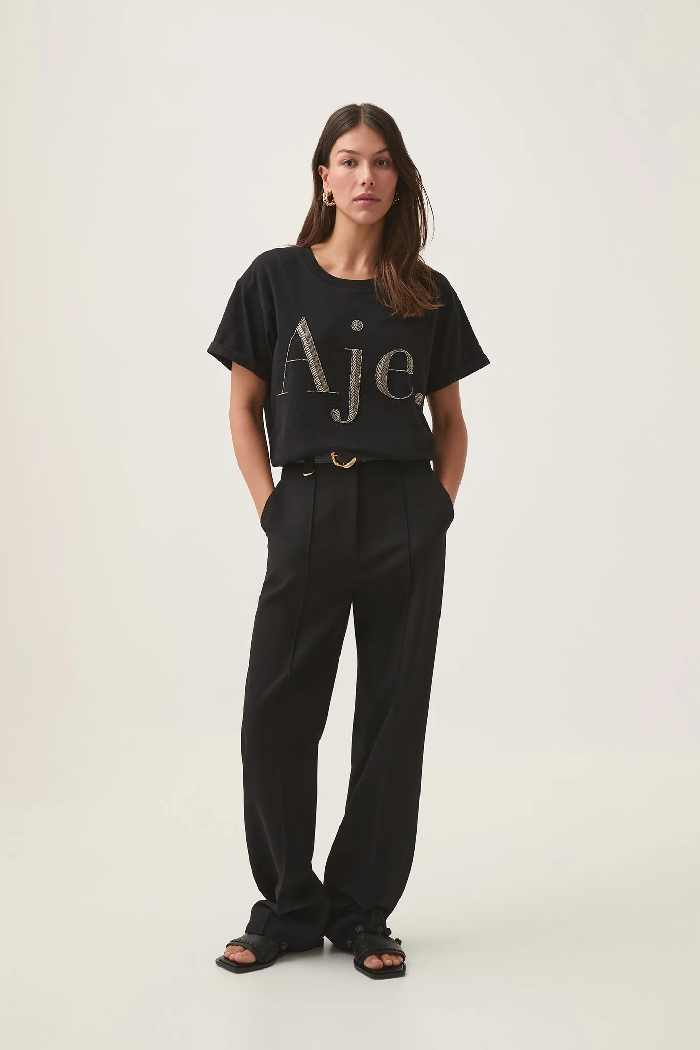 Glint Embellished Logo Tee