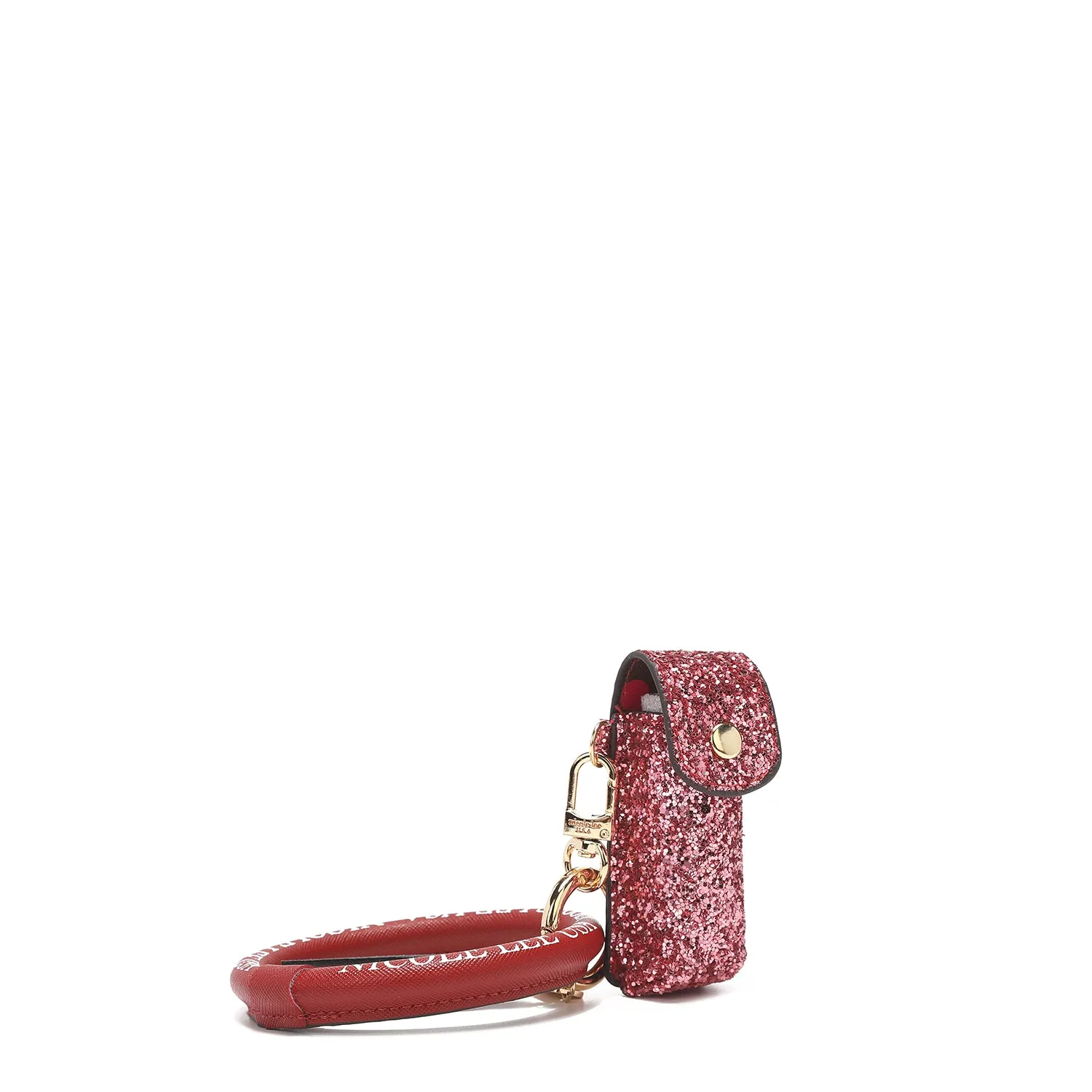 GLITTER LIPSTICK CASE WRISTLET KEYCHAIN