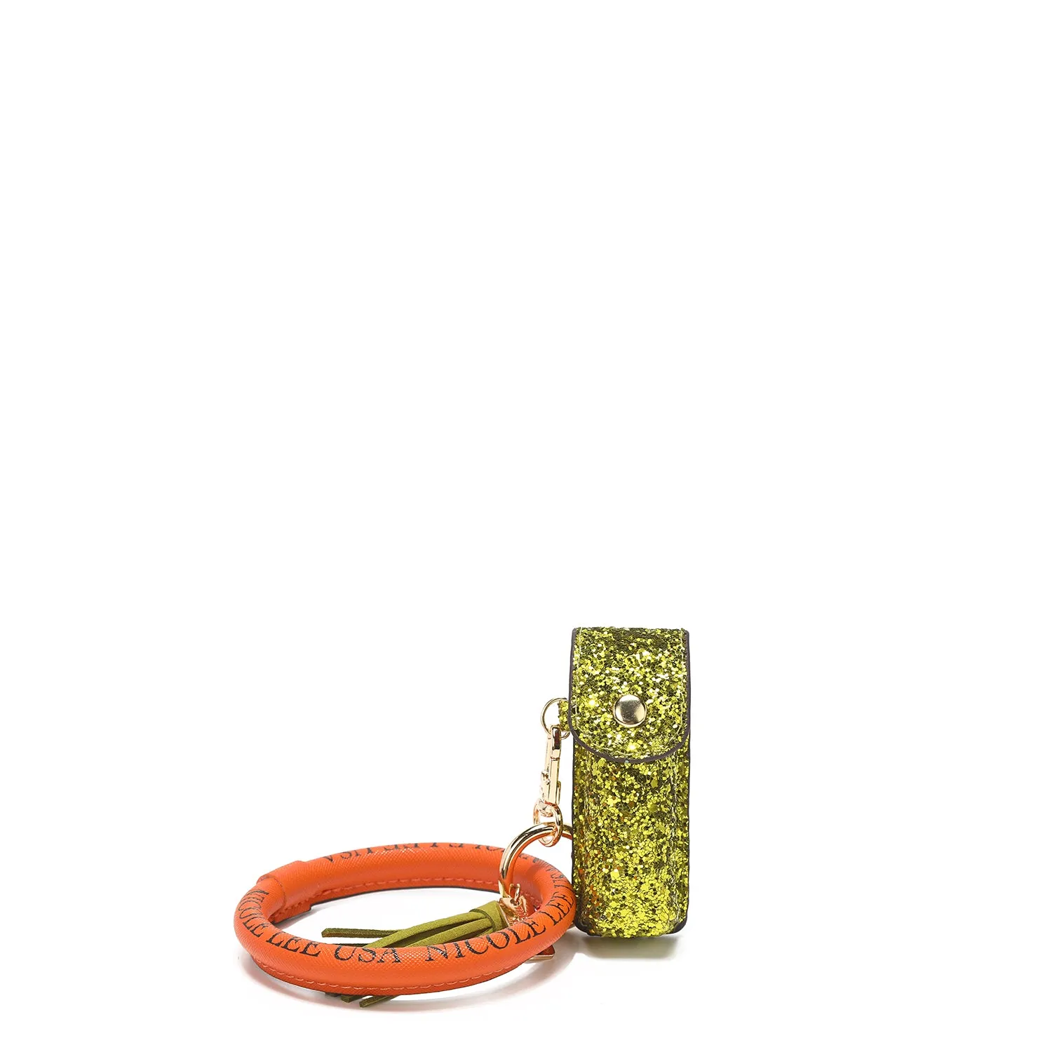 GLITTER LIPSTICK CASE WRISTLET KEYCHAIN