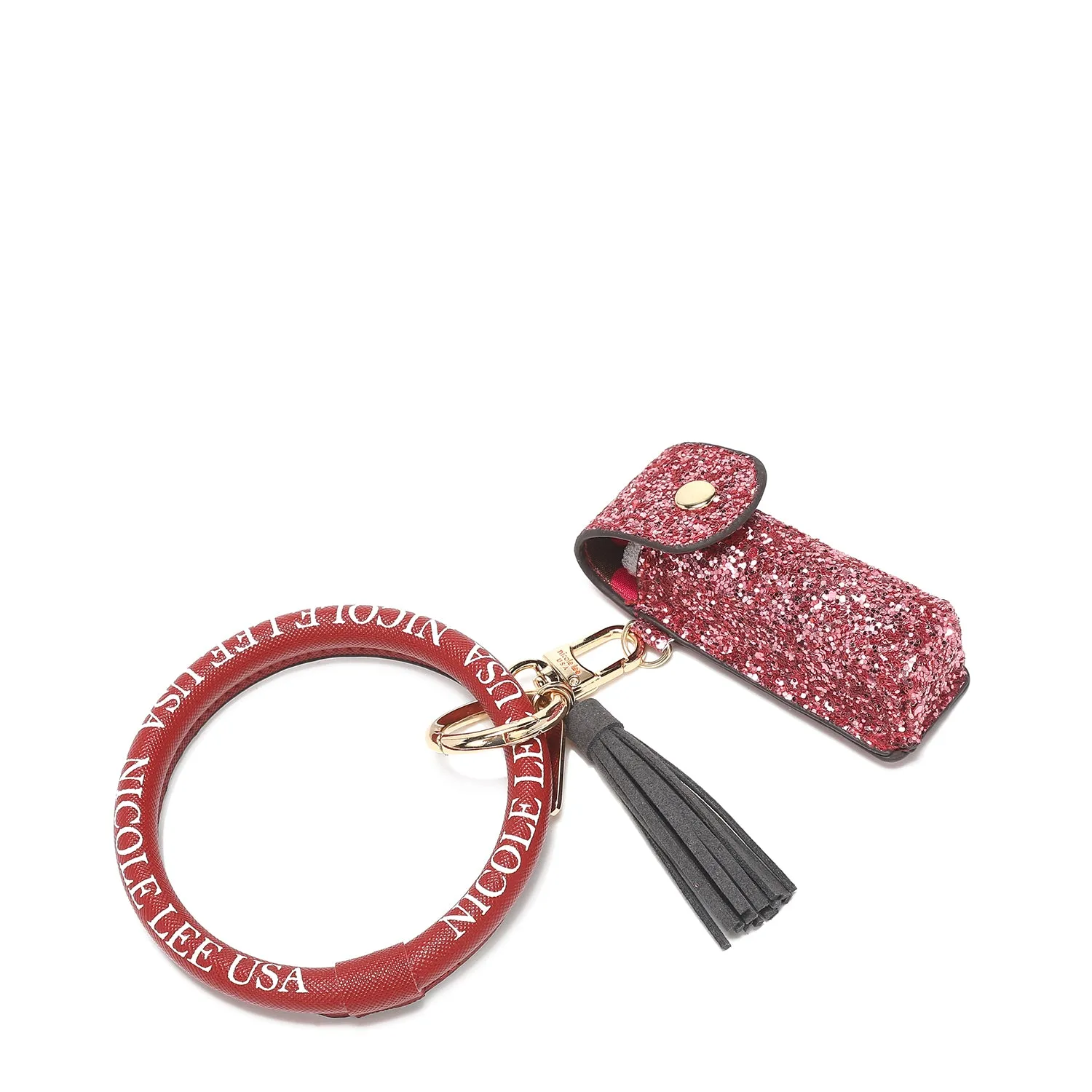 GLITTER LIPSTICK CASE WRISTLET KEYCHAIN