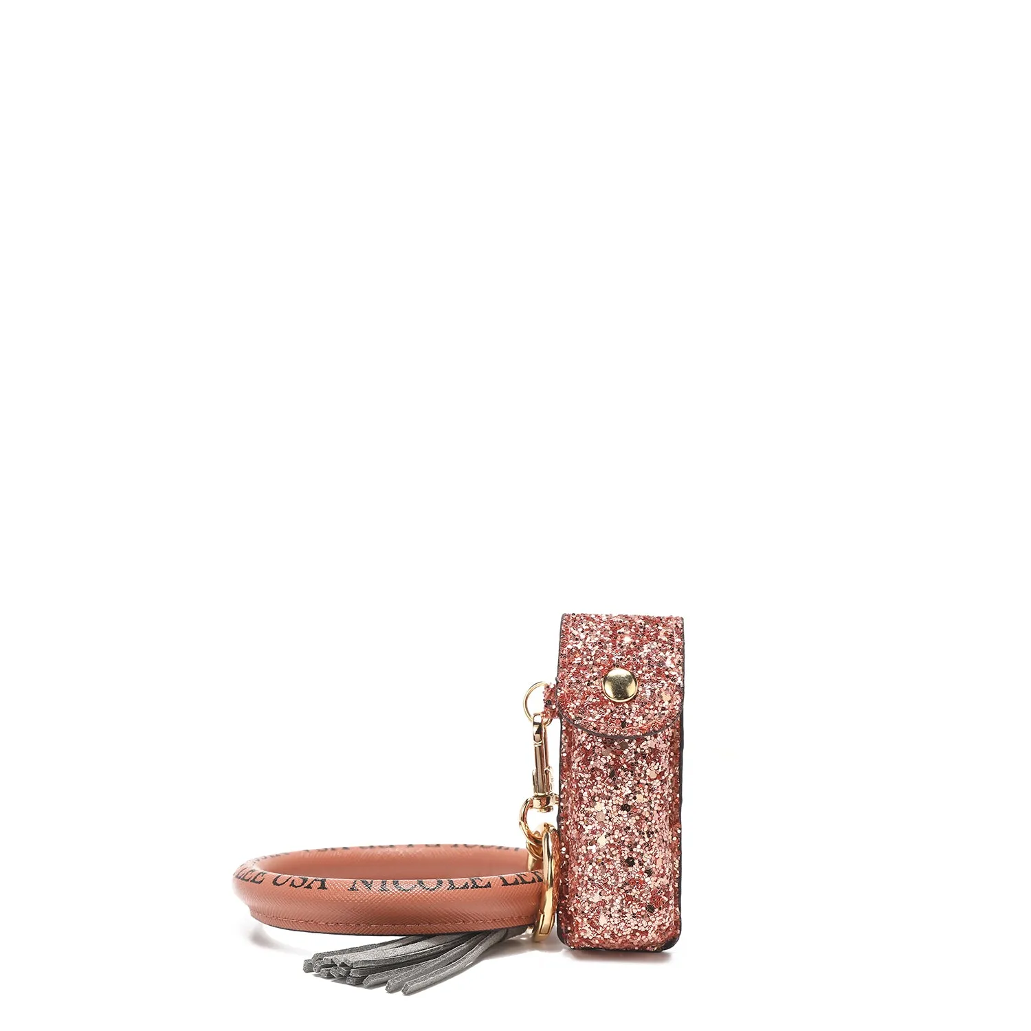GLITTER LIPSTICK CASE WRISTLET KEYCHAIN