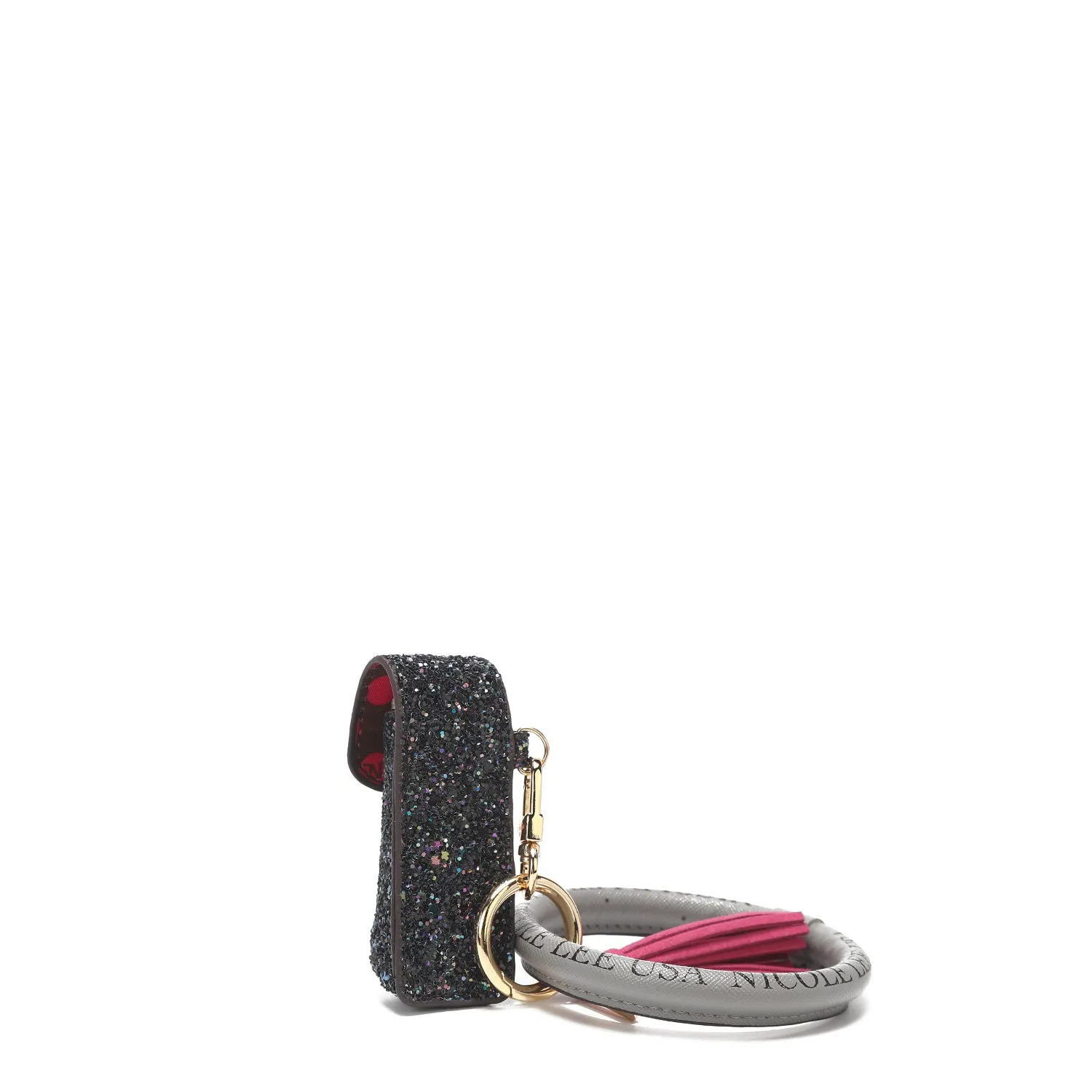 GLITTER LIPSTICK CASE WRISTLET KEYCHAIN