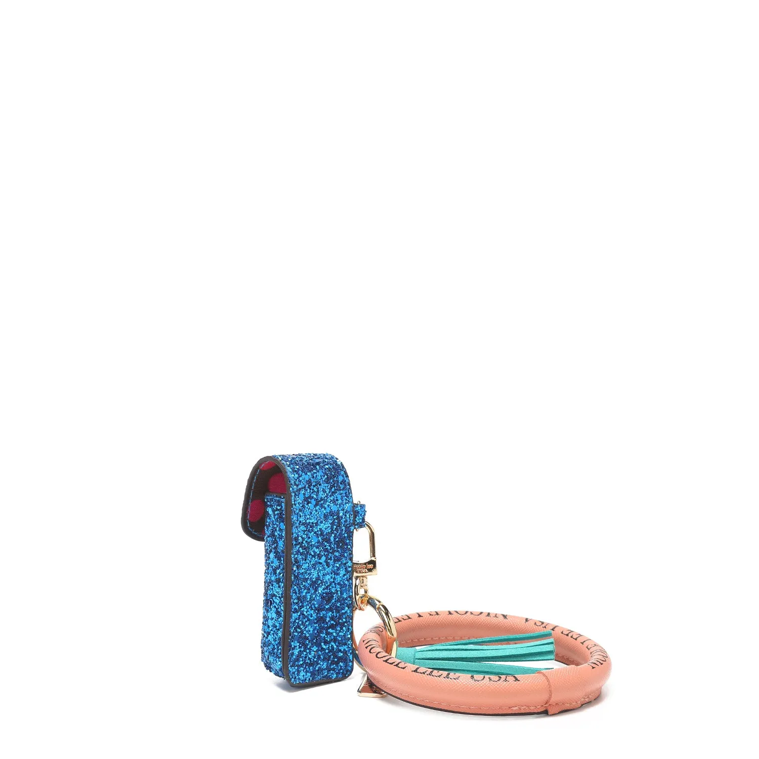 GLITTER LIPSTICK CASE WRISTLET KEYCHAIN