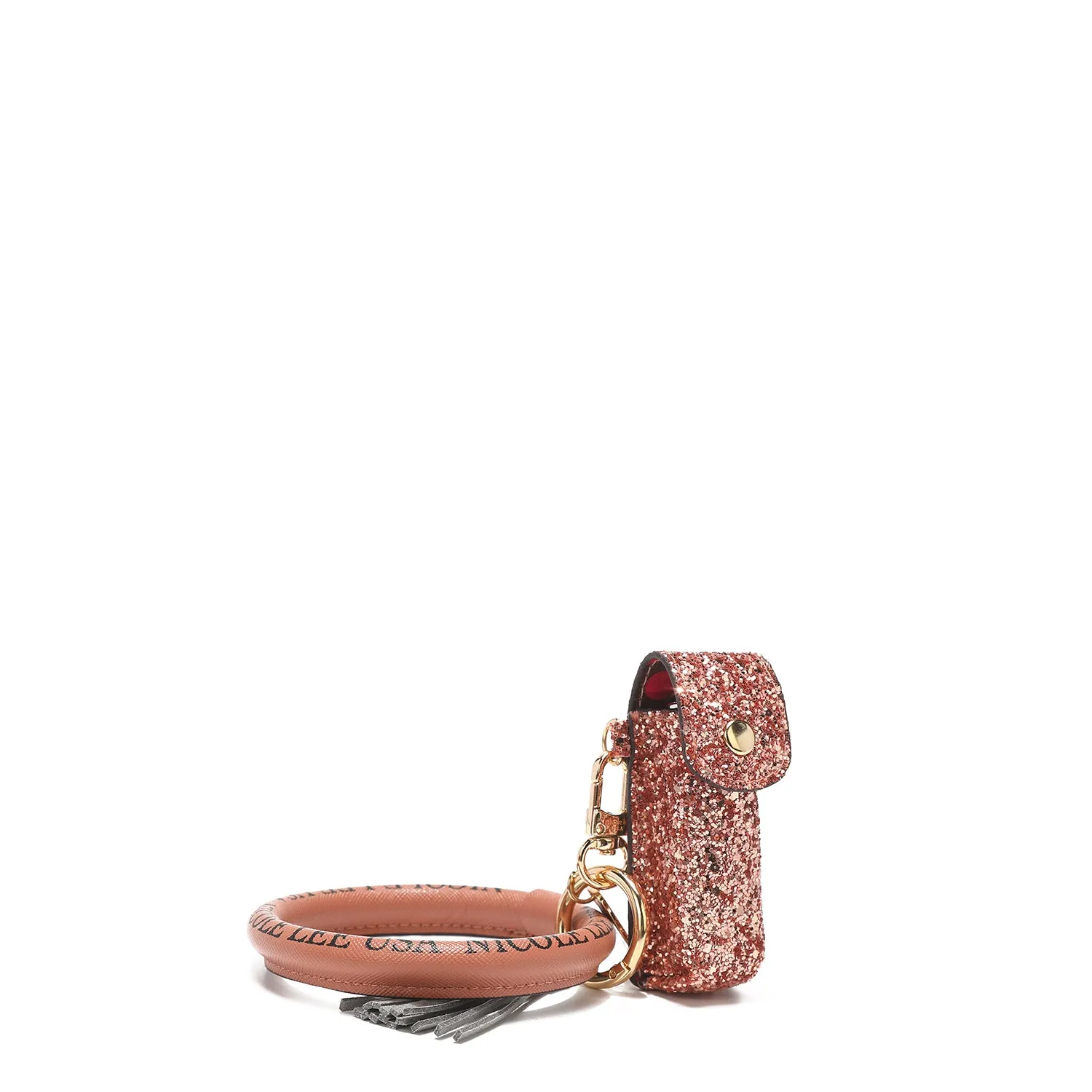 GLITTER LIPSTICK CASE WRISTLET KEYCHAIN