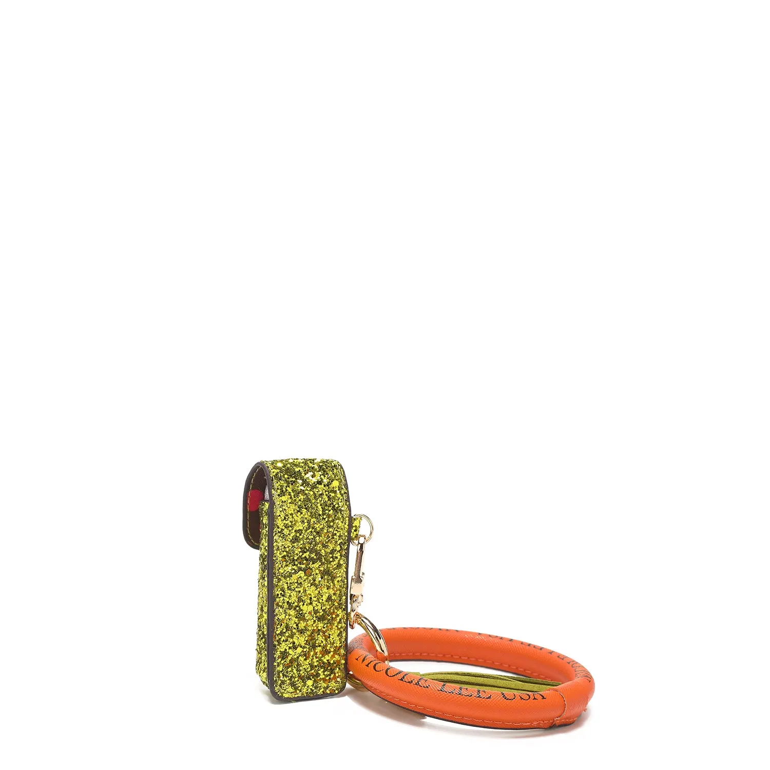 GLITTER LIPSTICK CASE WRISTLET KEYCHAIN