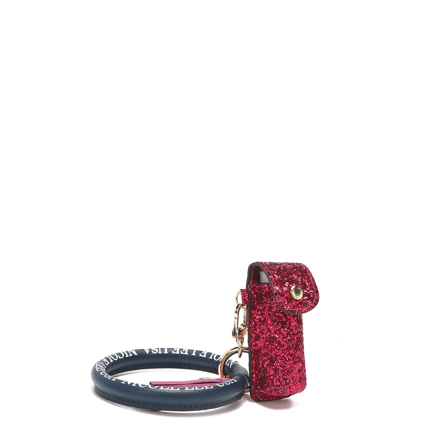 GLITTER LIPSTICK CASE WRISTLET KEYCHAIN
