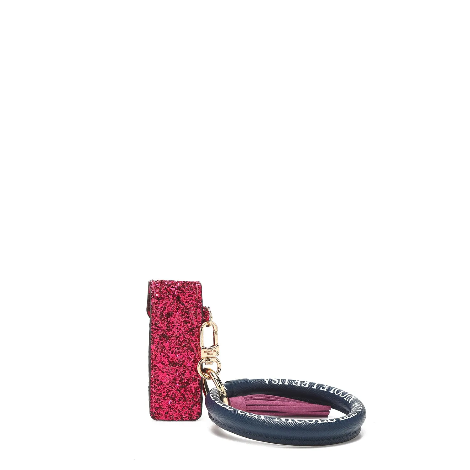 GLITTER LIPSTICK CASE WRISTLET KEYCHAIN