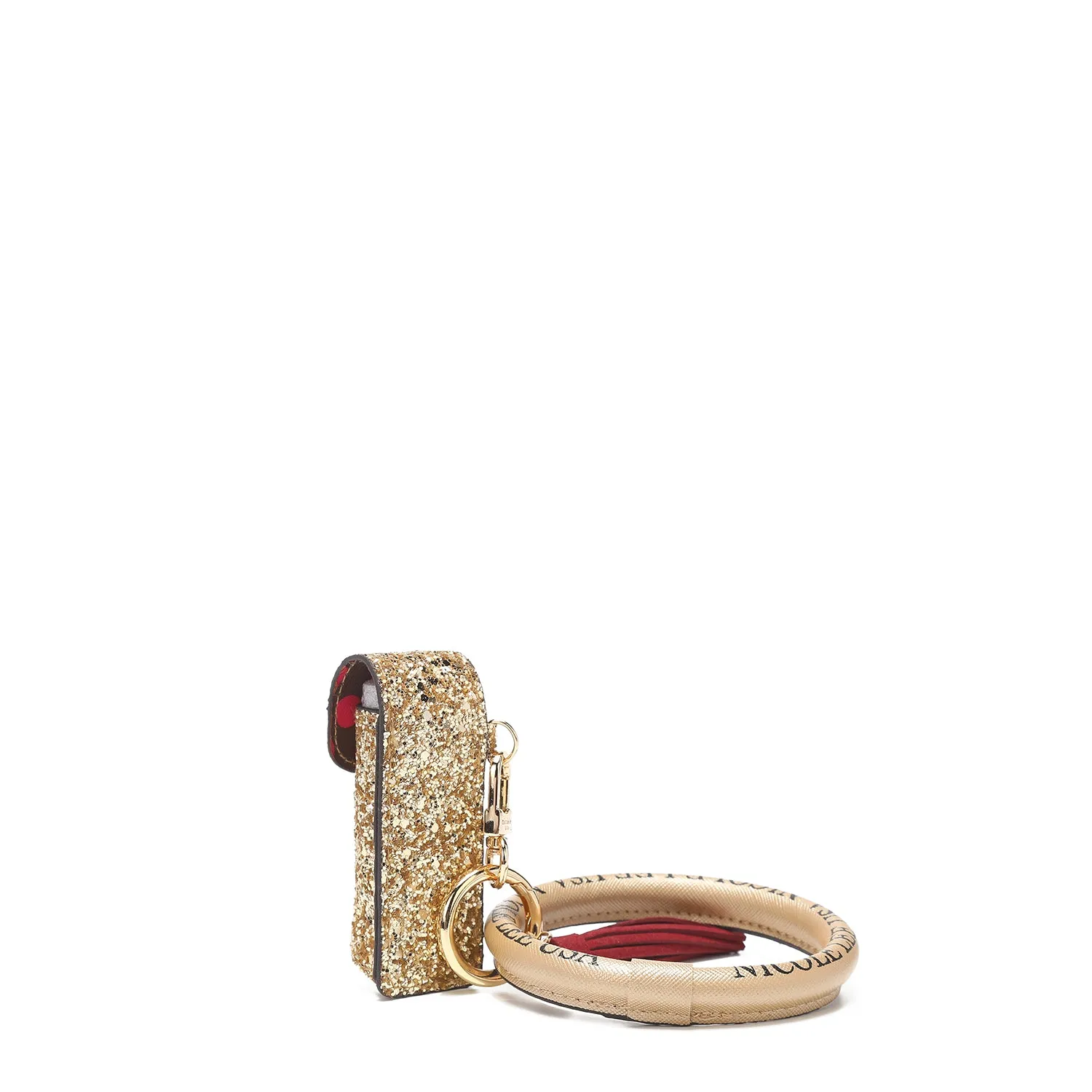 GLITTER LIPSTICK CASE WRISTLET KEYCHAIN