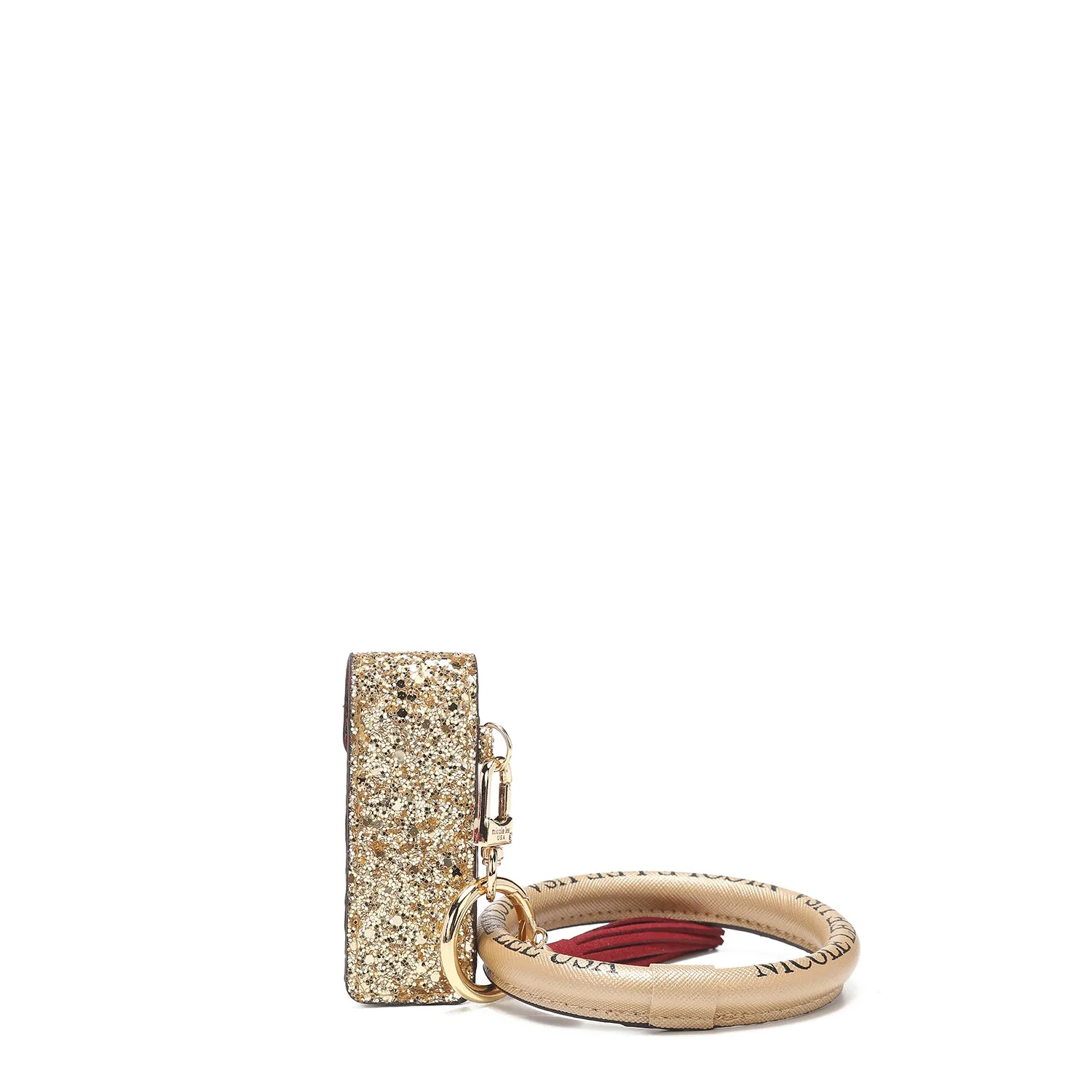 GLITTER LIPSTICK CASE WRISTLET KEYCHAIN