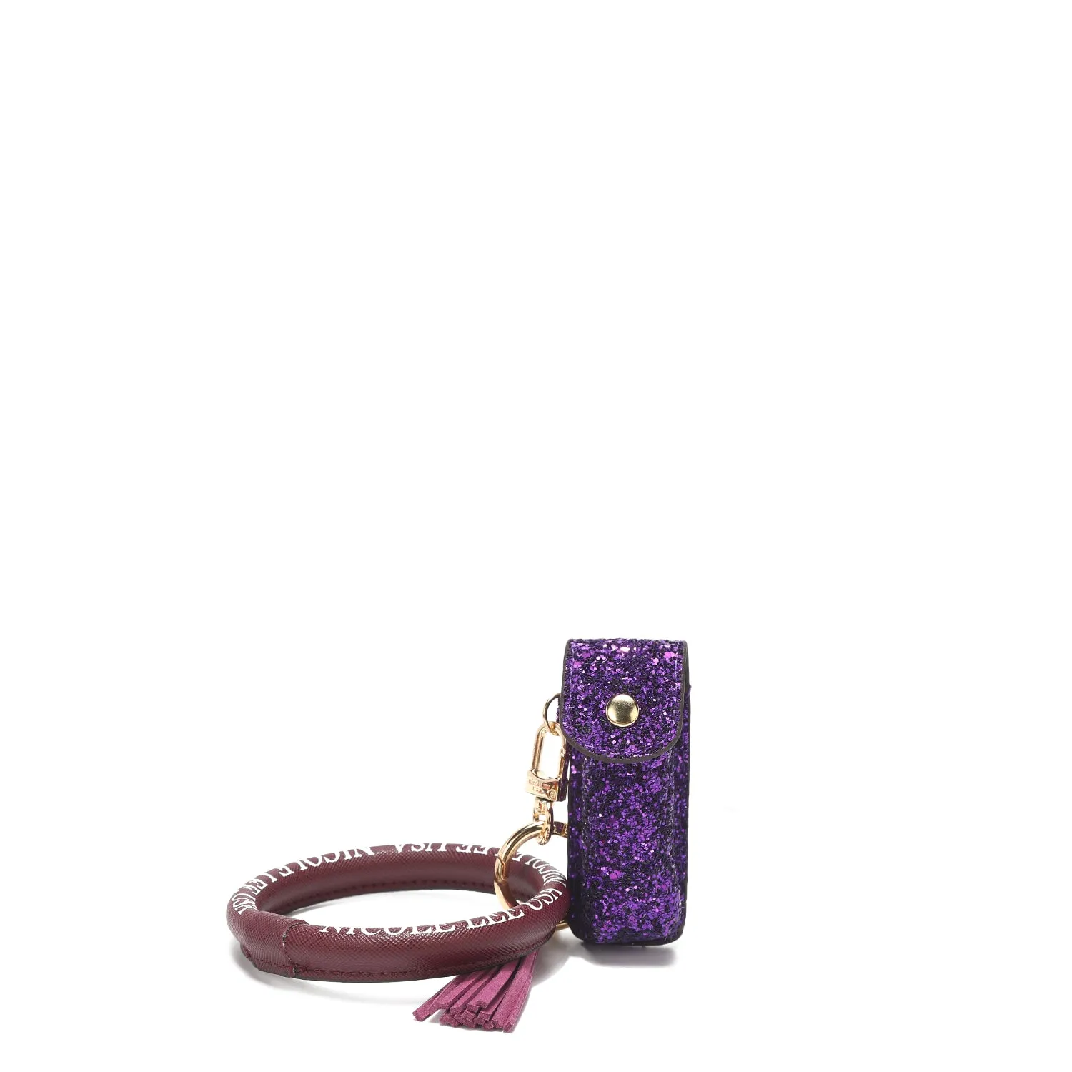 GLITTER LIPSTICK CASE WRISTLET KEYCHAIN