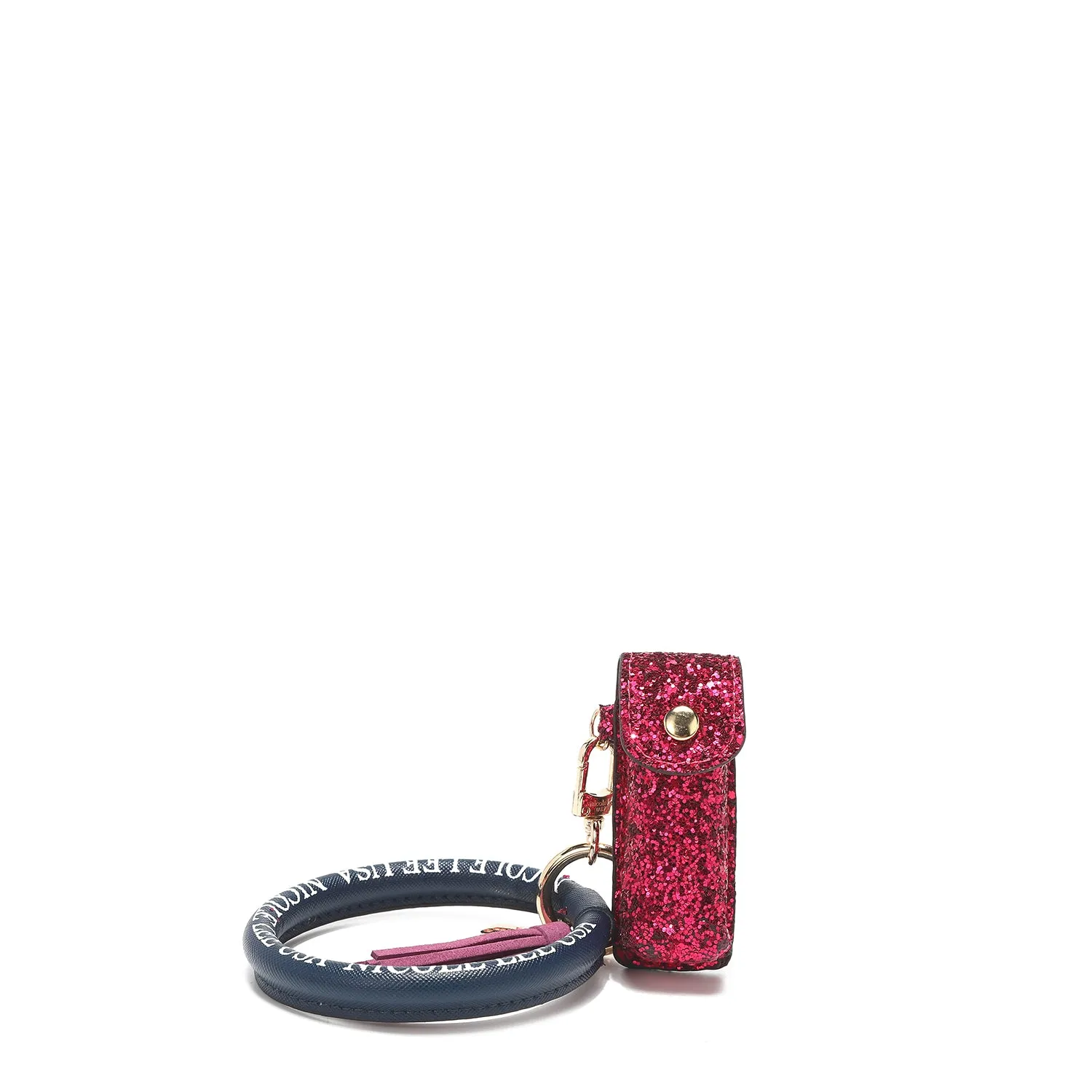 GLITTER LIPSTICK CASE WRISTLET KEYCHAIN