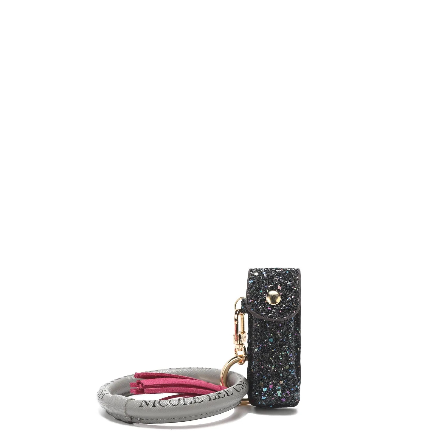 GLITTER LIPSTICK CASE WRISTLET KEYCHAIN
