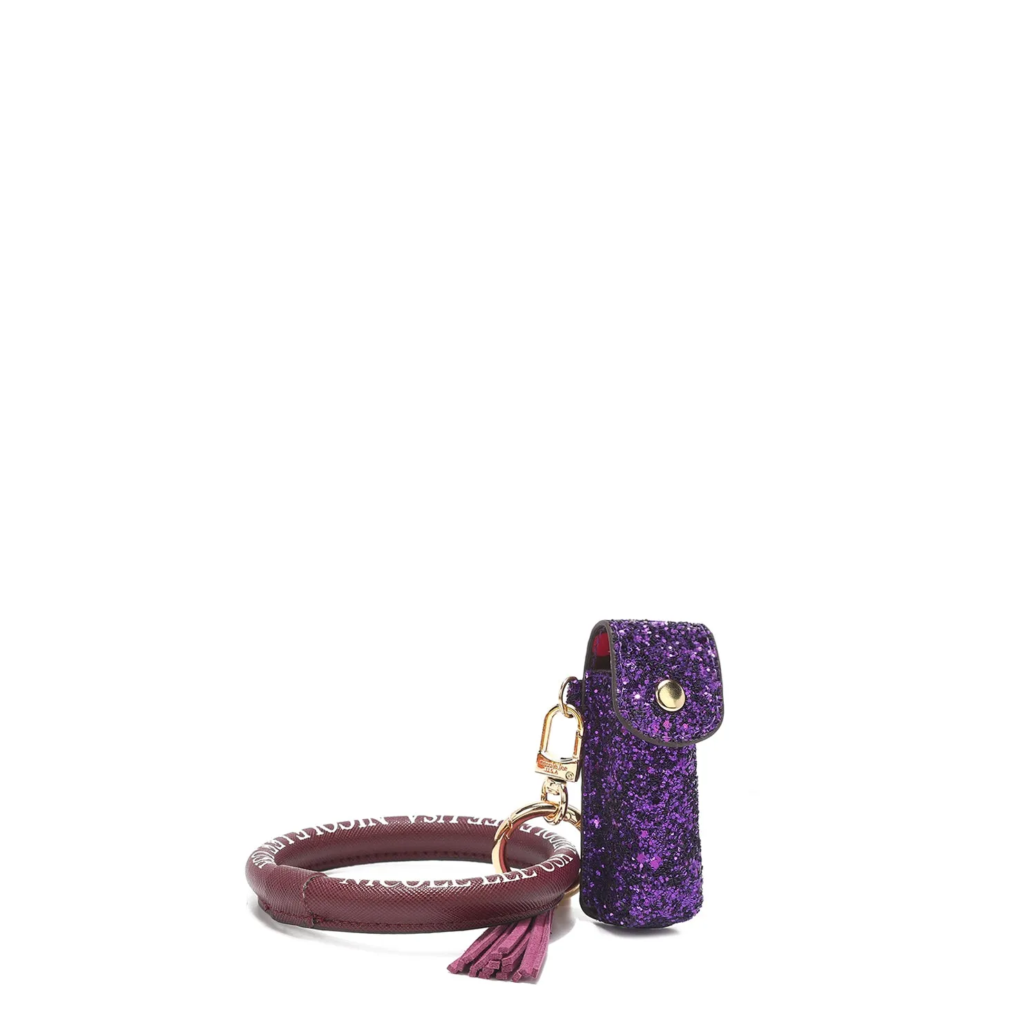 GLITTER LIPSTICK CASE WRISTLET KEYCHAIN