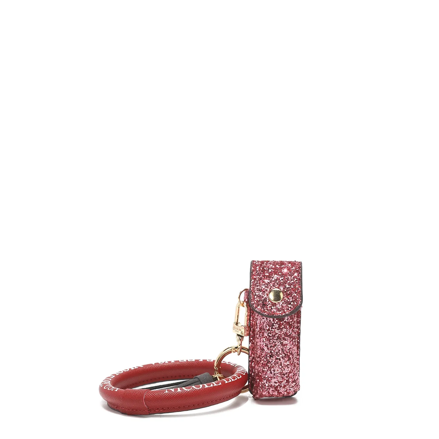 GLITTER LIPSTICK CASE WRISTLET KEYCHAIN