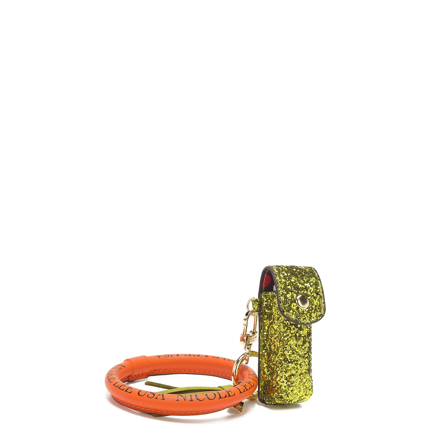GLITTER LIPSTICK CASE WRISTLET KEYCHAIN