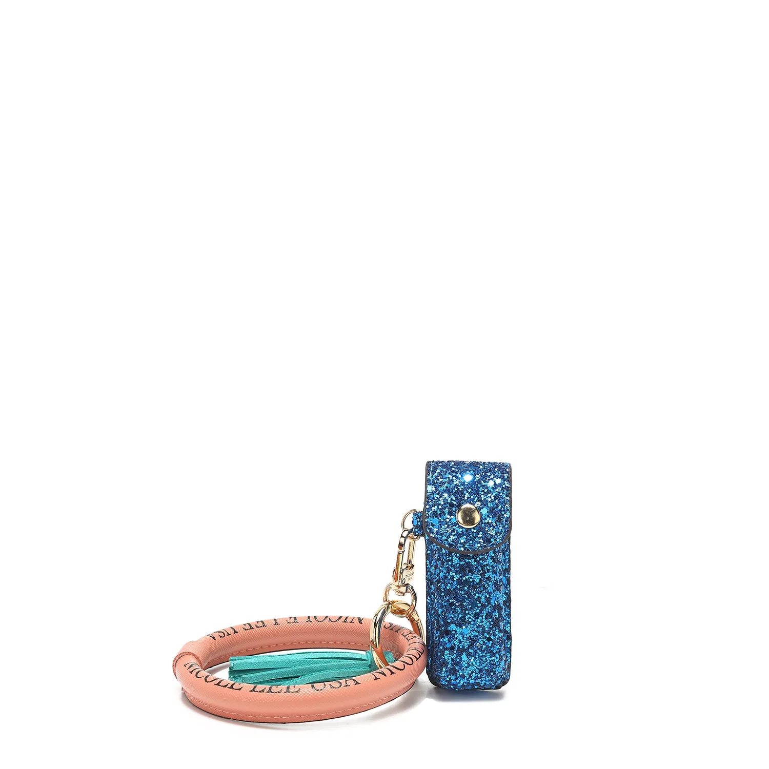 GLITTER LIPSTICK CASE WRISTLET KEYCHAIN