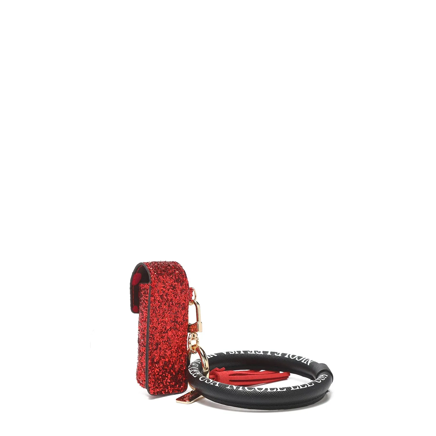 GLITTER LIPSTICK CASE WRISTLET KEYCHAIN