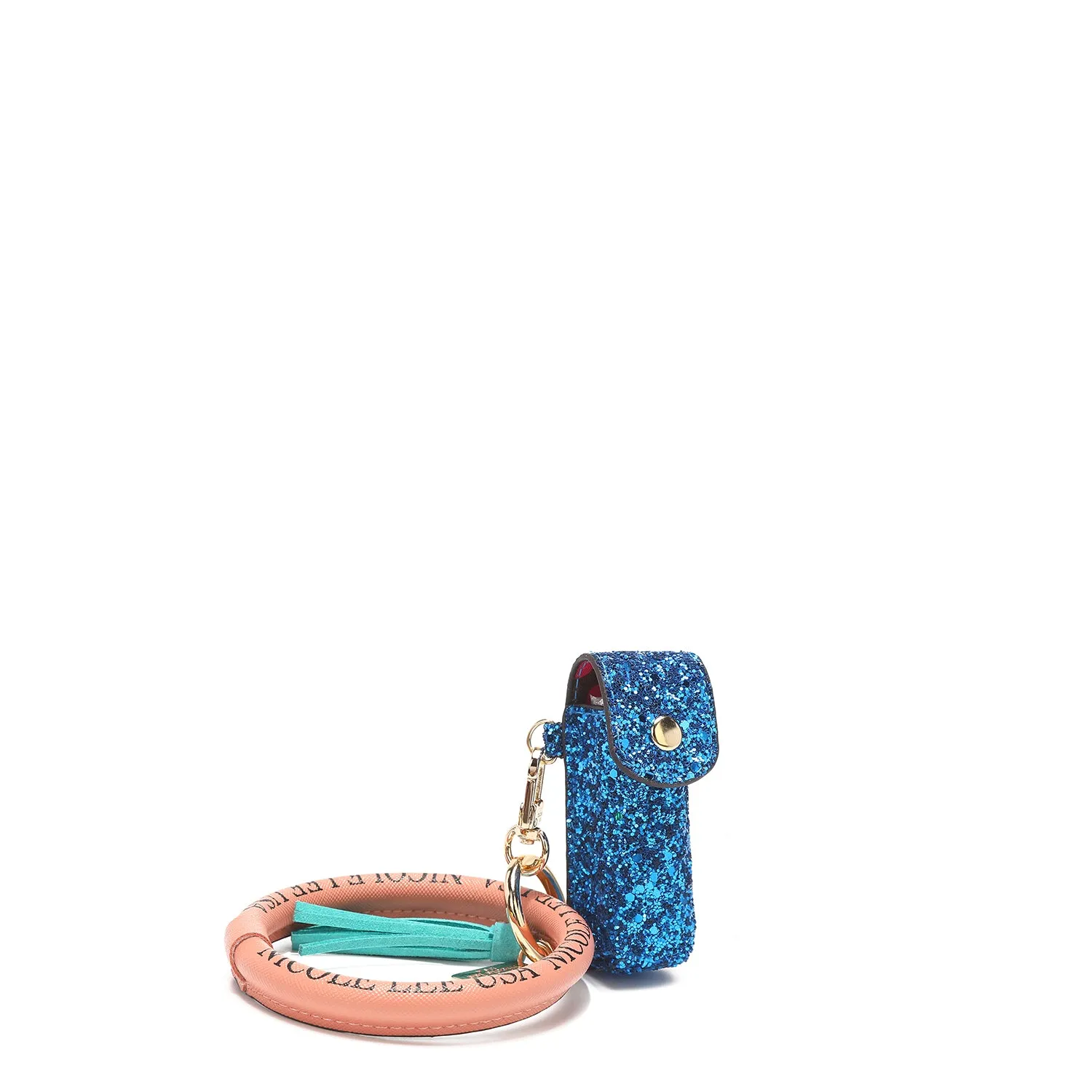 GLITTER LIPSTICK CASE WRISTLET KEYCHAIN