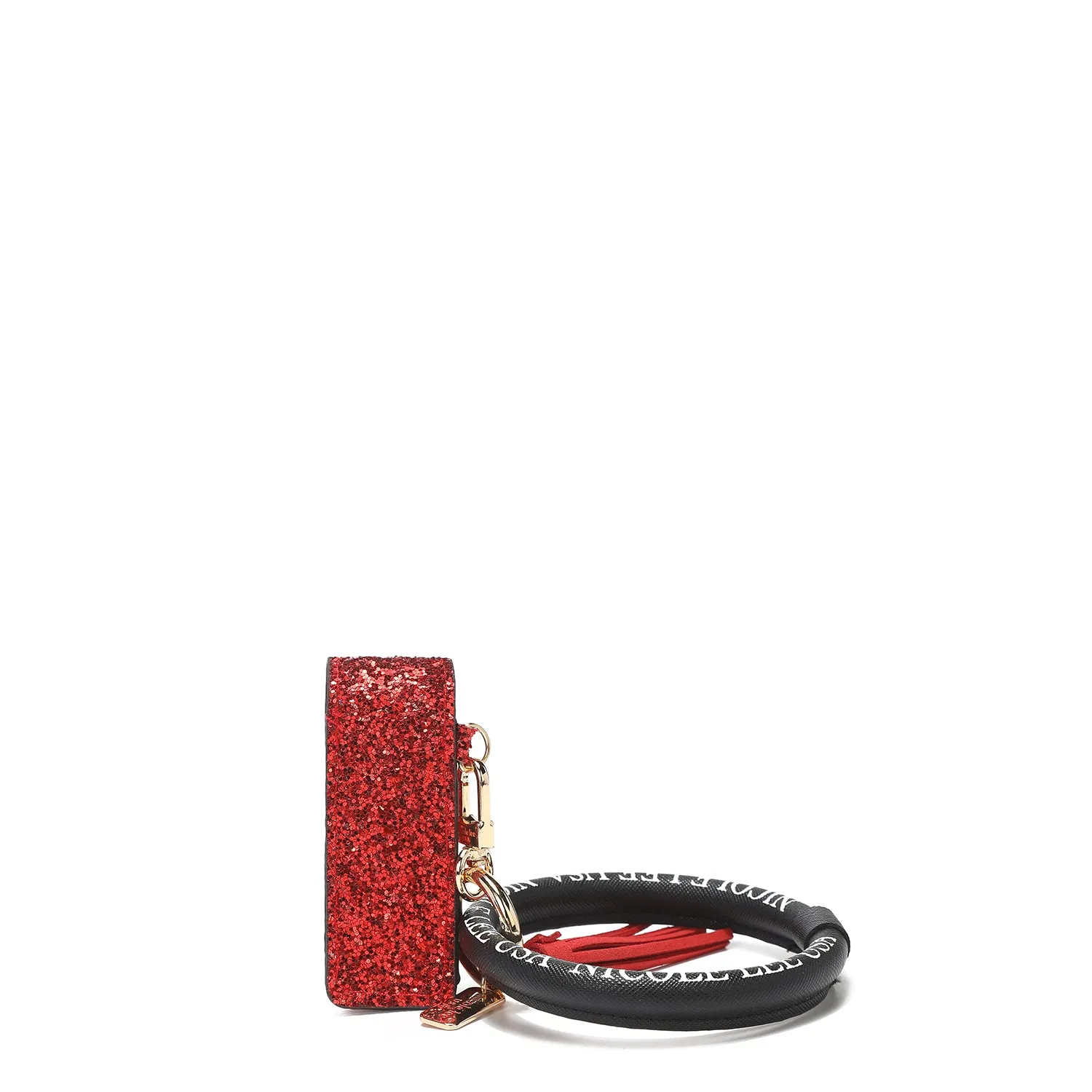 GLITTER LIPSTICK CASE WRISTLET KEYCHAIN
