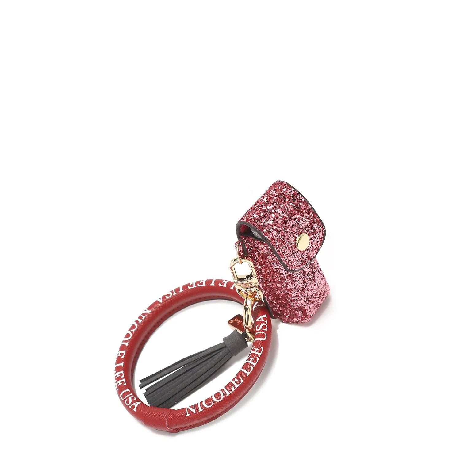 GLITTER LIPSTICK CASE WRISTLET KEYCHAIN