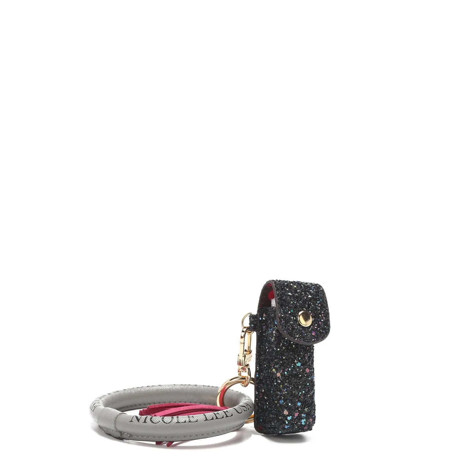 GLITTER LIPSTICK CASE WRISTLET KEYCHAIN