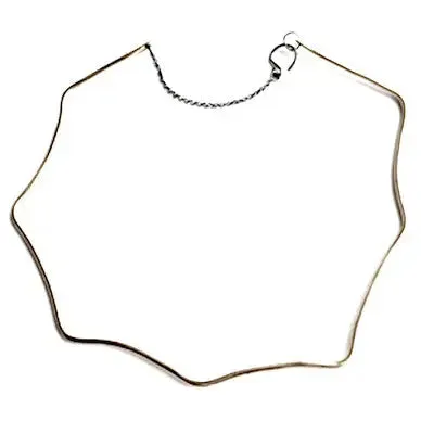 Golden Wave Oxidized Sterling Silver and Brass Choker Necklace GWCN001 by Votive Designs Jewelry