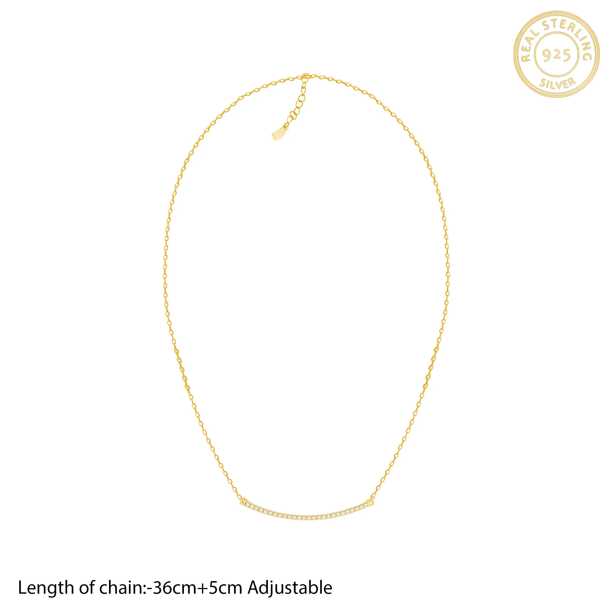 Golden Zircon Arc Necklace